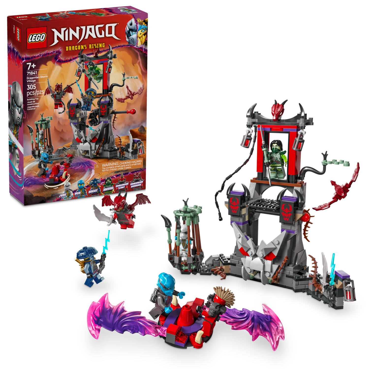 slide 1 of 6, LEGO NINJAGO Dragonian Storm Village Toy Building Set 71841, 1 ct