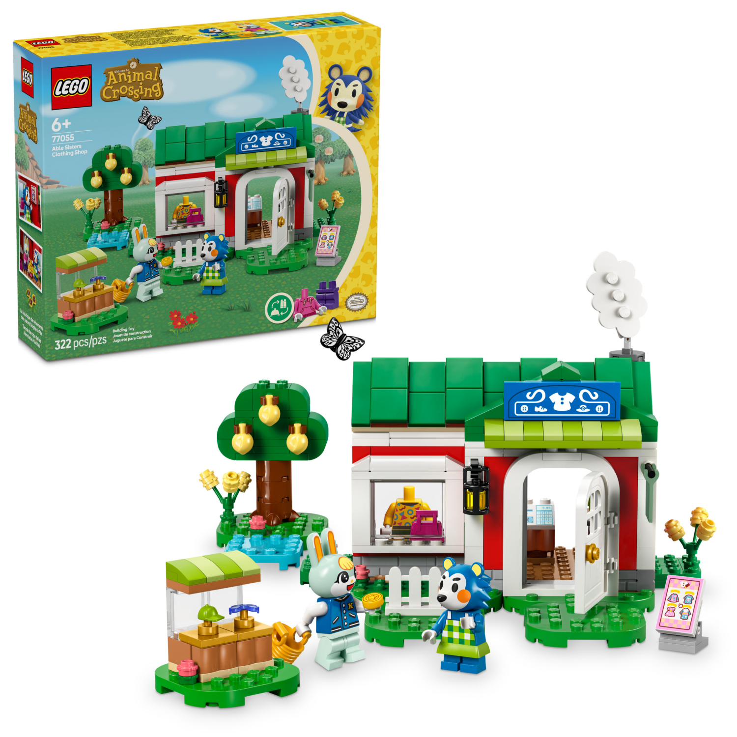 slide 1 of 6, LEGO Animal Crossing Able Sisters Clothing Shop Building Toy 77055, 1 ct