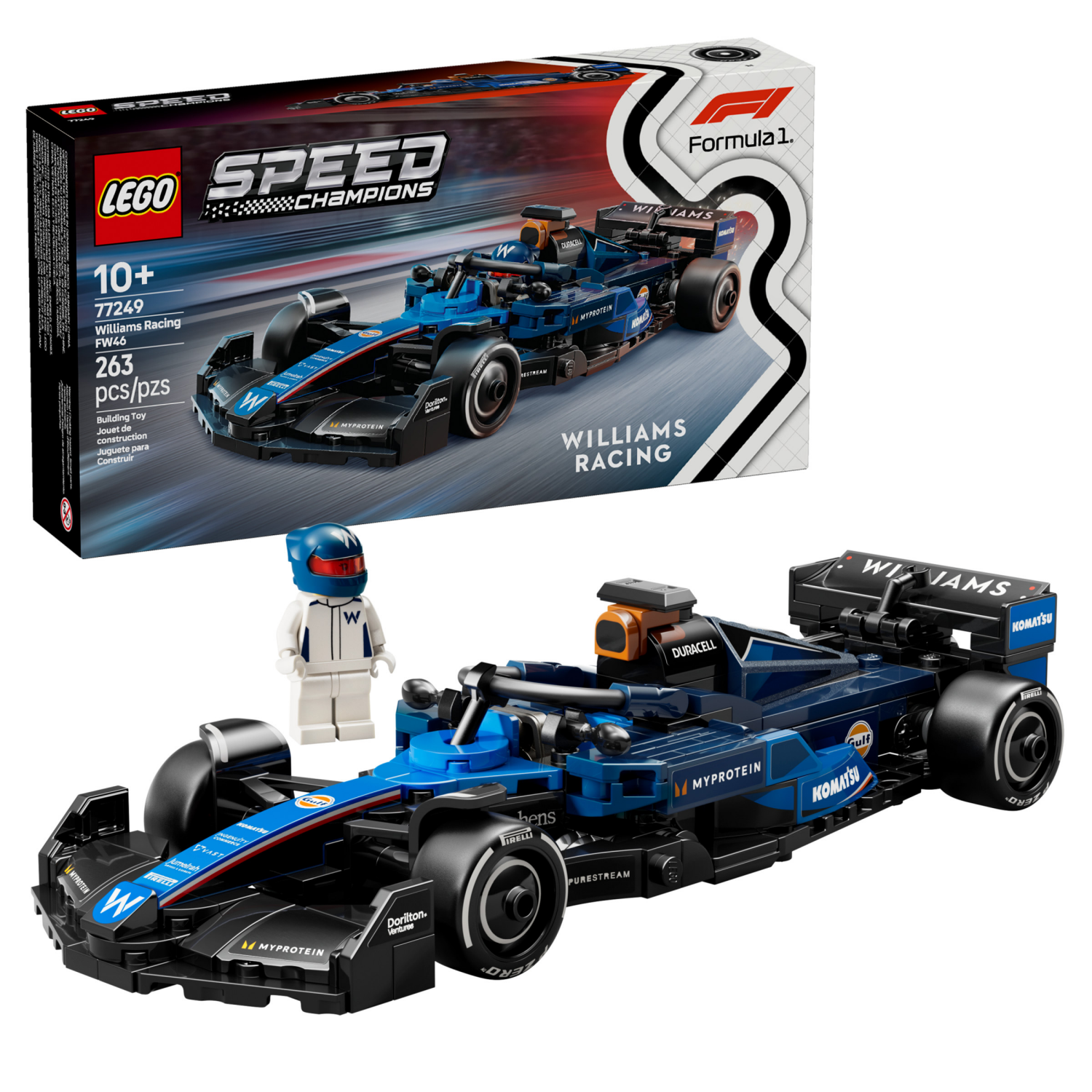 slide 1 of 6, LEGO Speed Champions Williams Racing FW46 F1 Race Car Toy Building Set 77249, 1 ct