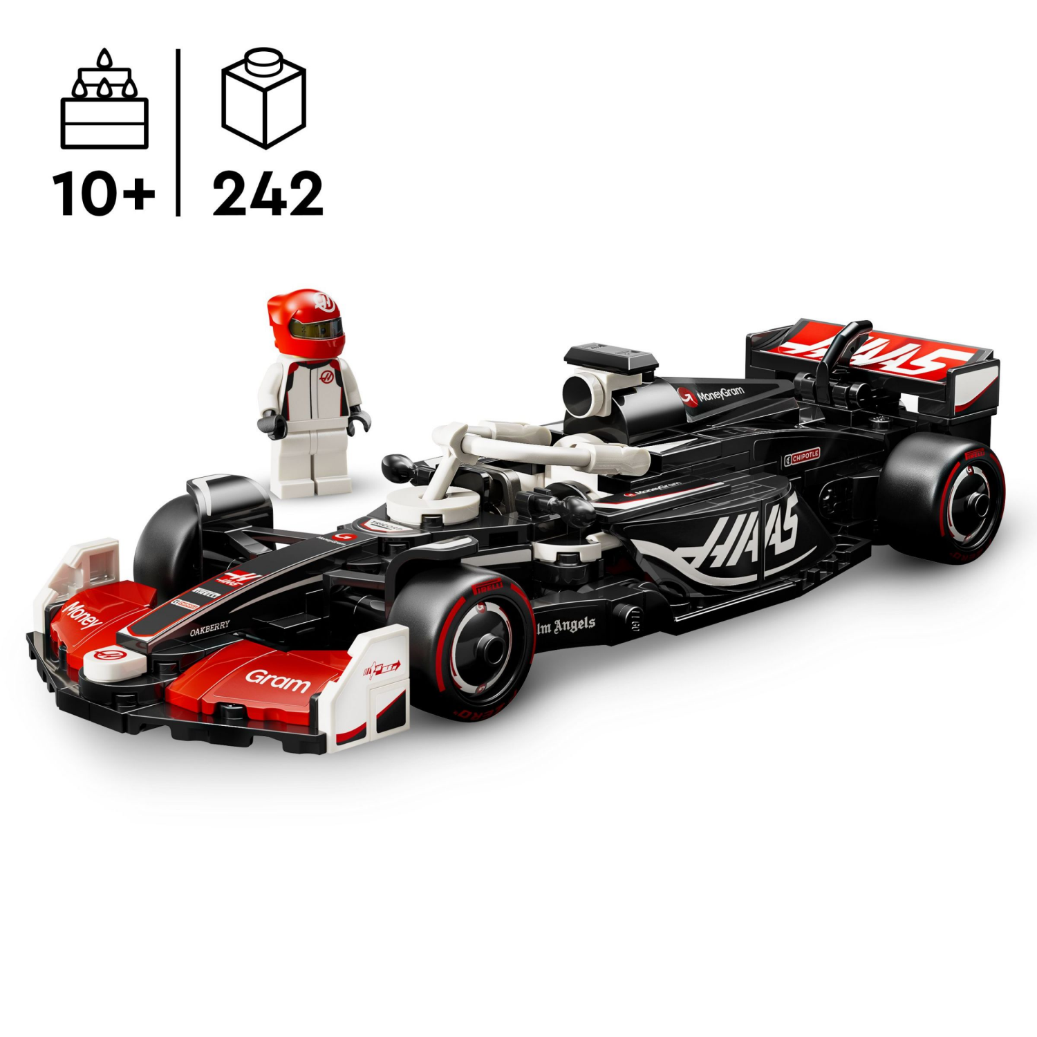 slide 3 of 6, LEGO Speed Champions MoneyGram Haas F1 Team VF-24 Race Car Building Set 77250, 1 ct