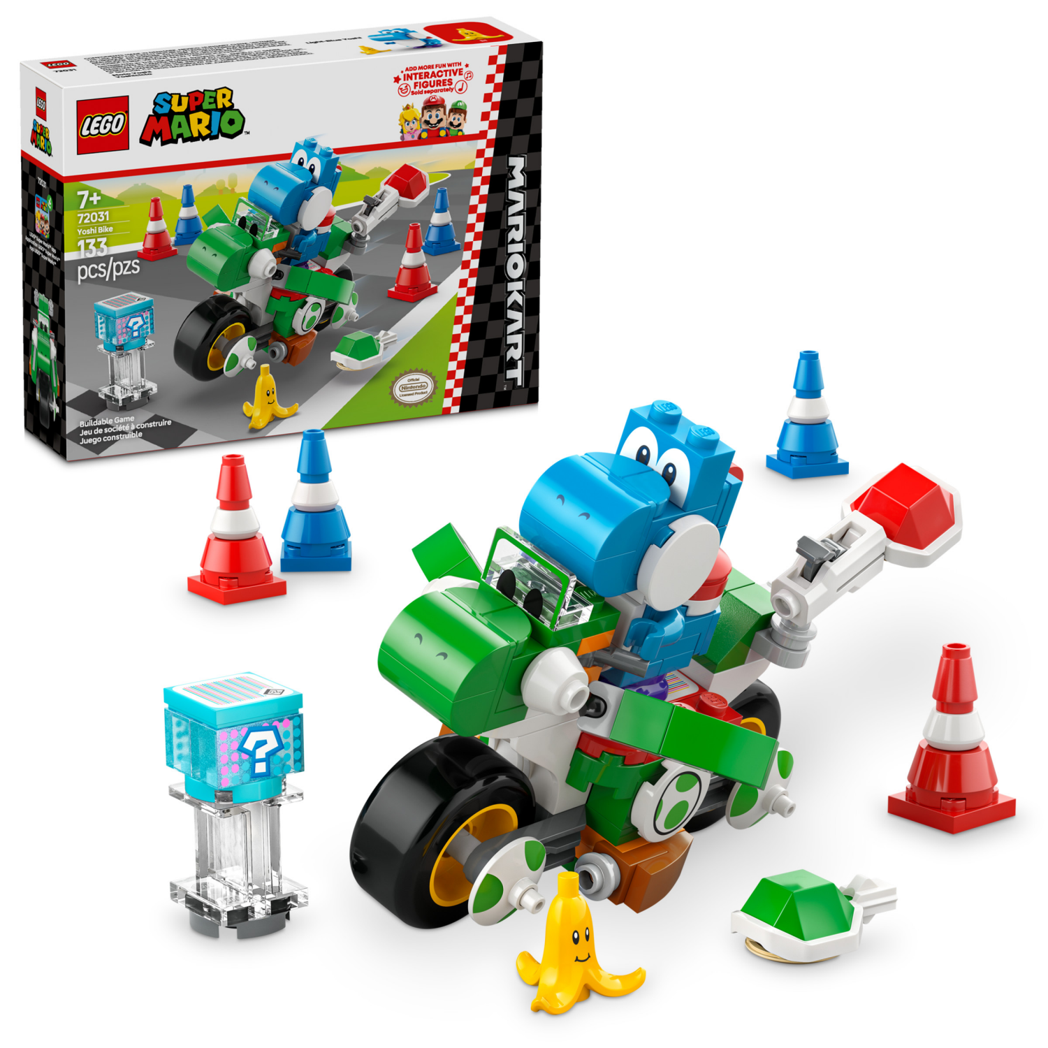 slide 1 of 6, LEGO Super Mario: Mario Kart Yoshi Bike Building Toy 72031, 1 ct