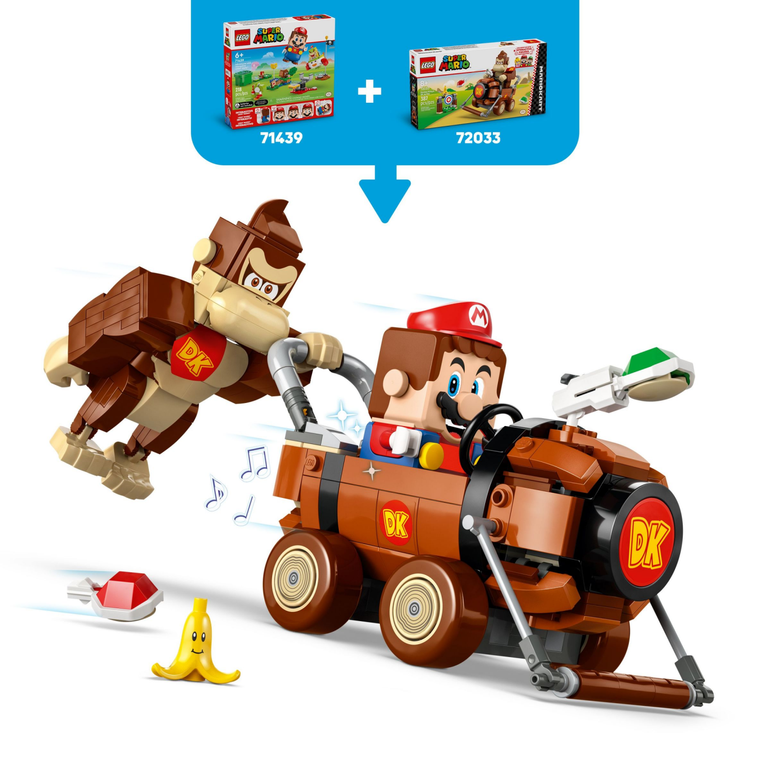 slide 3 of 6, LEGO Super Mario: Mario Kart Donkey Kong & DK Jumbo Building Toy 72033, 1 ct