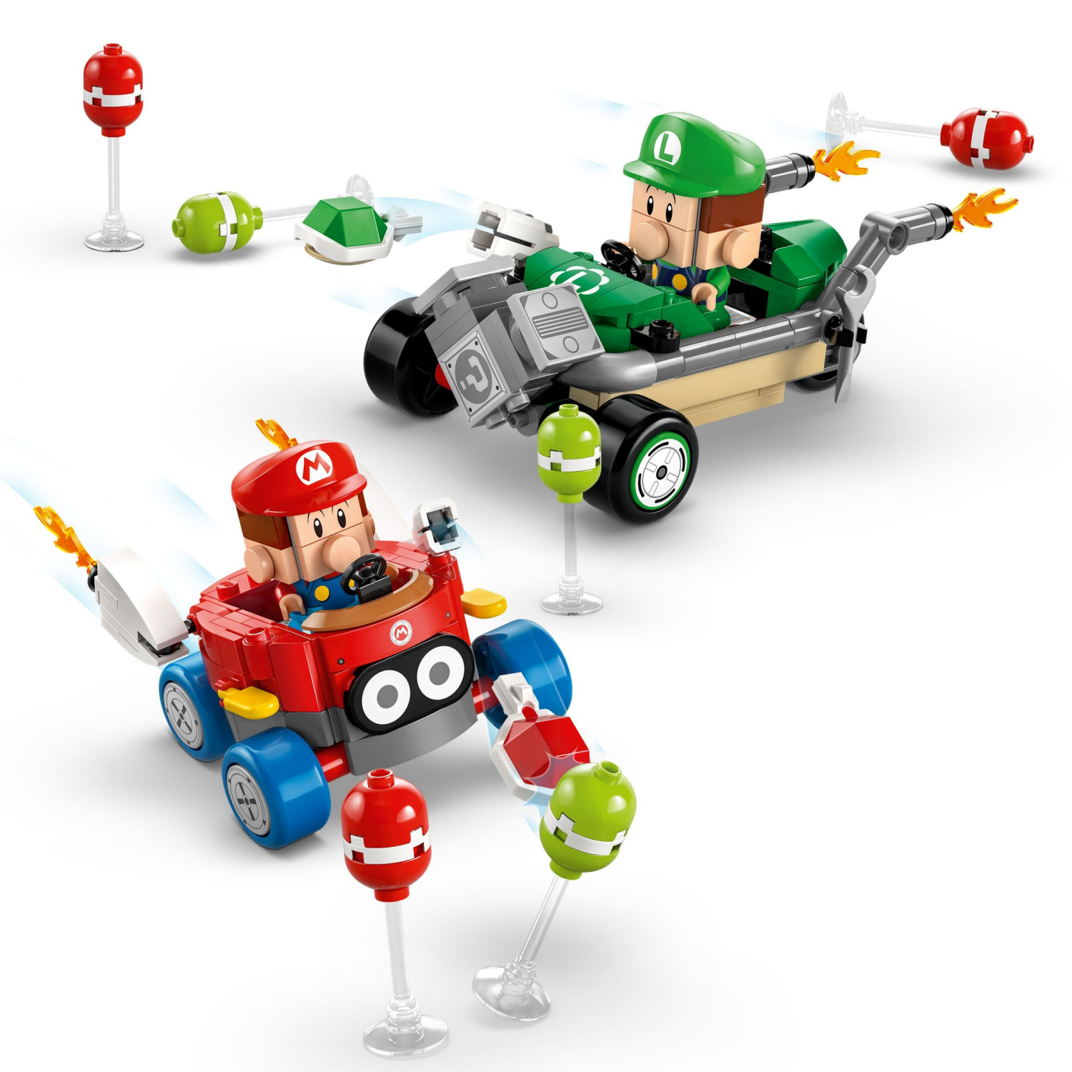slide 5 of 6, LEGO Super Mario: Mario Kart Baby Mario vs. Baby Luigi Building Toy 72034, 1 ct