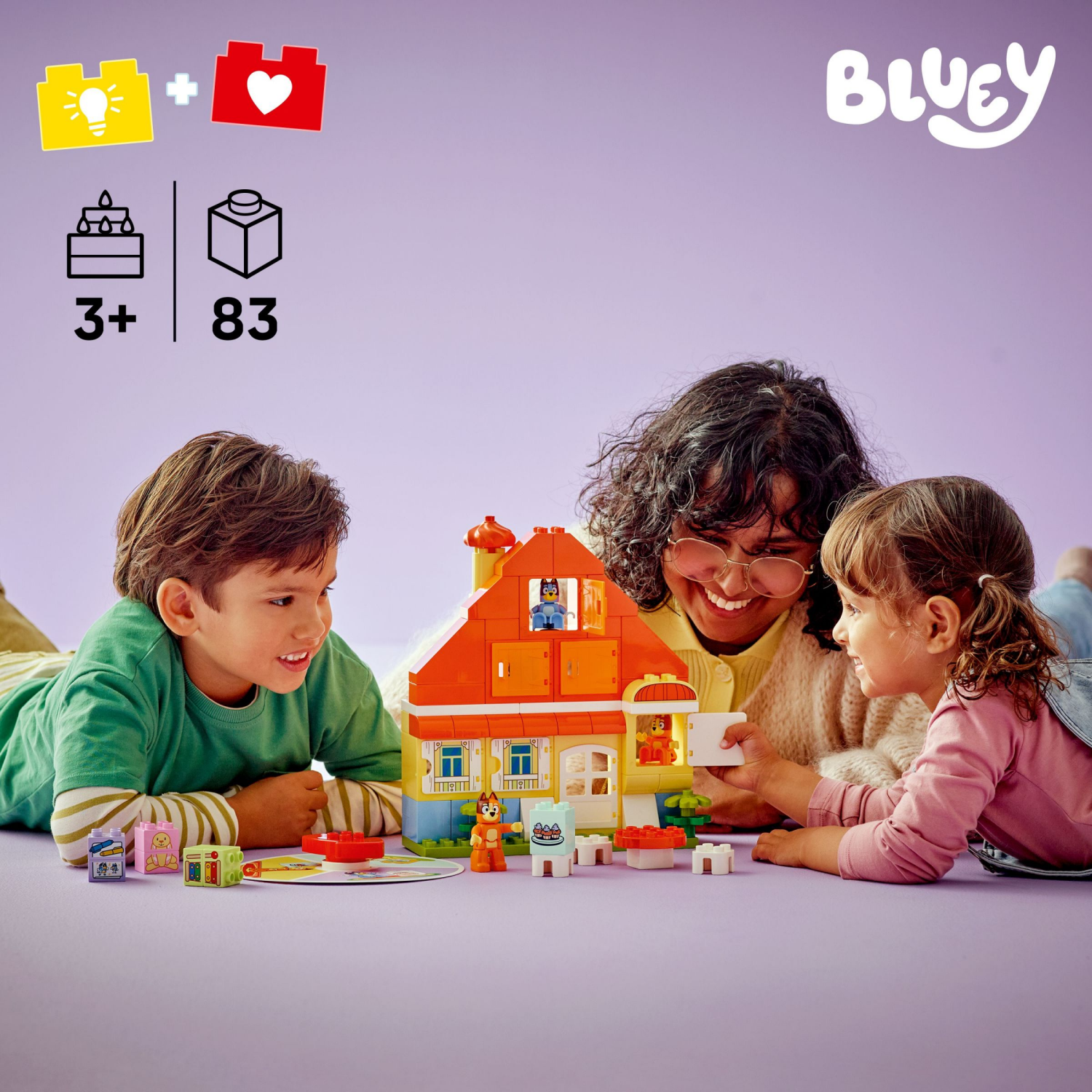slide 2 of 6, LEGO DUPLO Bluey: Blueys Family House with Memory Game 10459, 1 ct