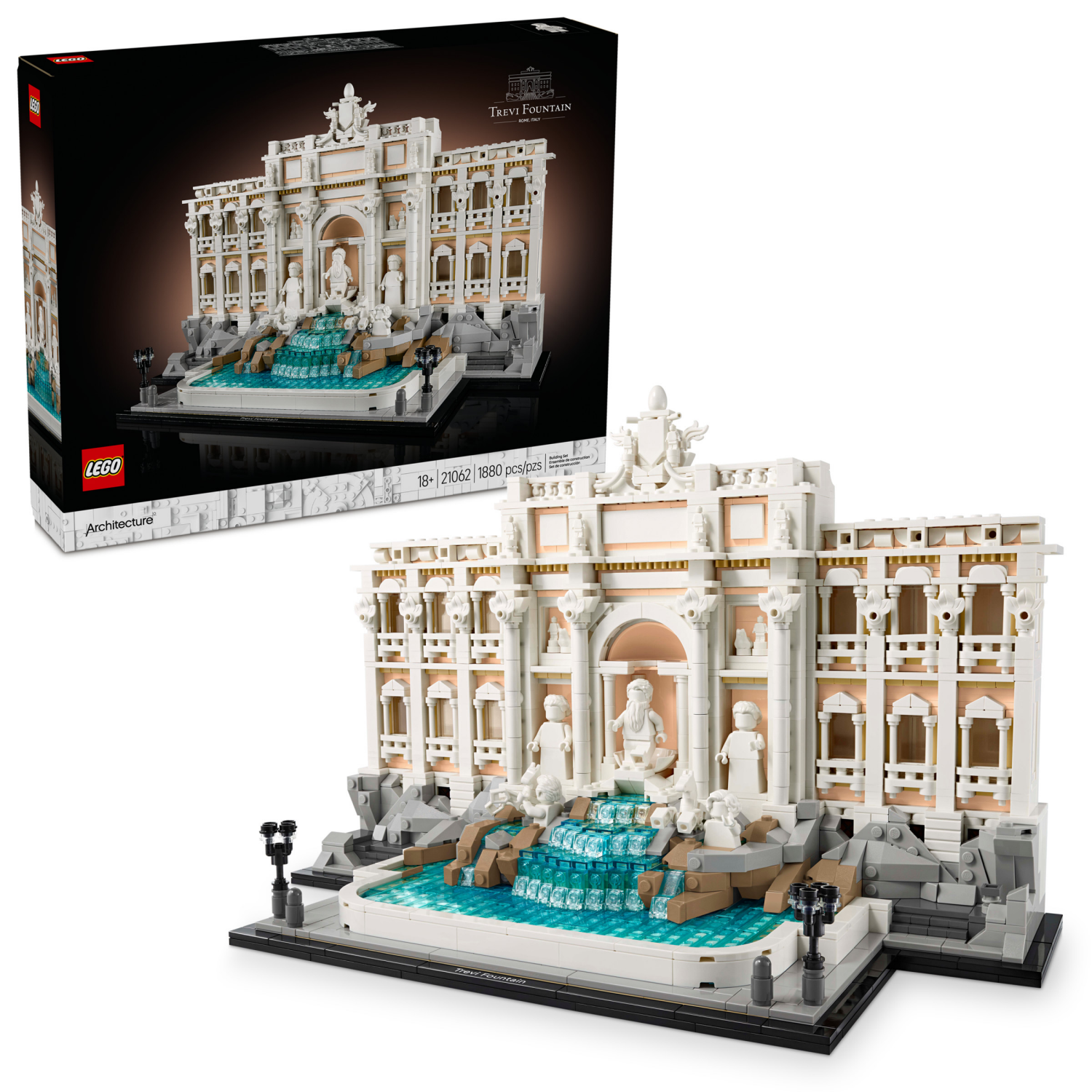 slide 1 of 6, LEGO Architecture Trevi Fountain Building Set for Adults 21062, 1 ct