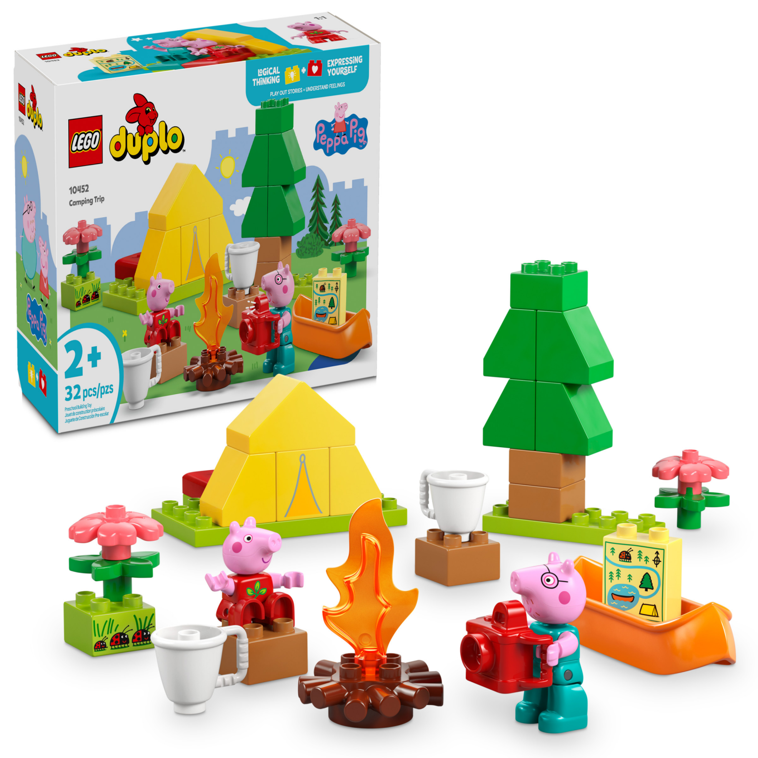 slide 1 of 6, LEGO DUPLO Peppa Pig Camping Trip Building Toy 10452, 1 ct