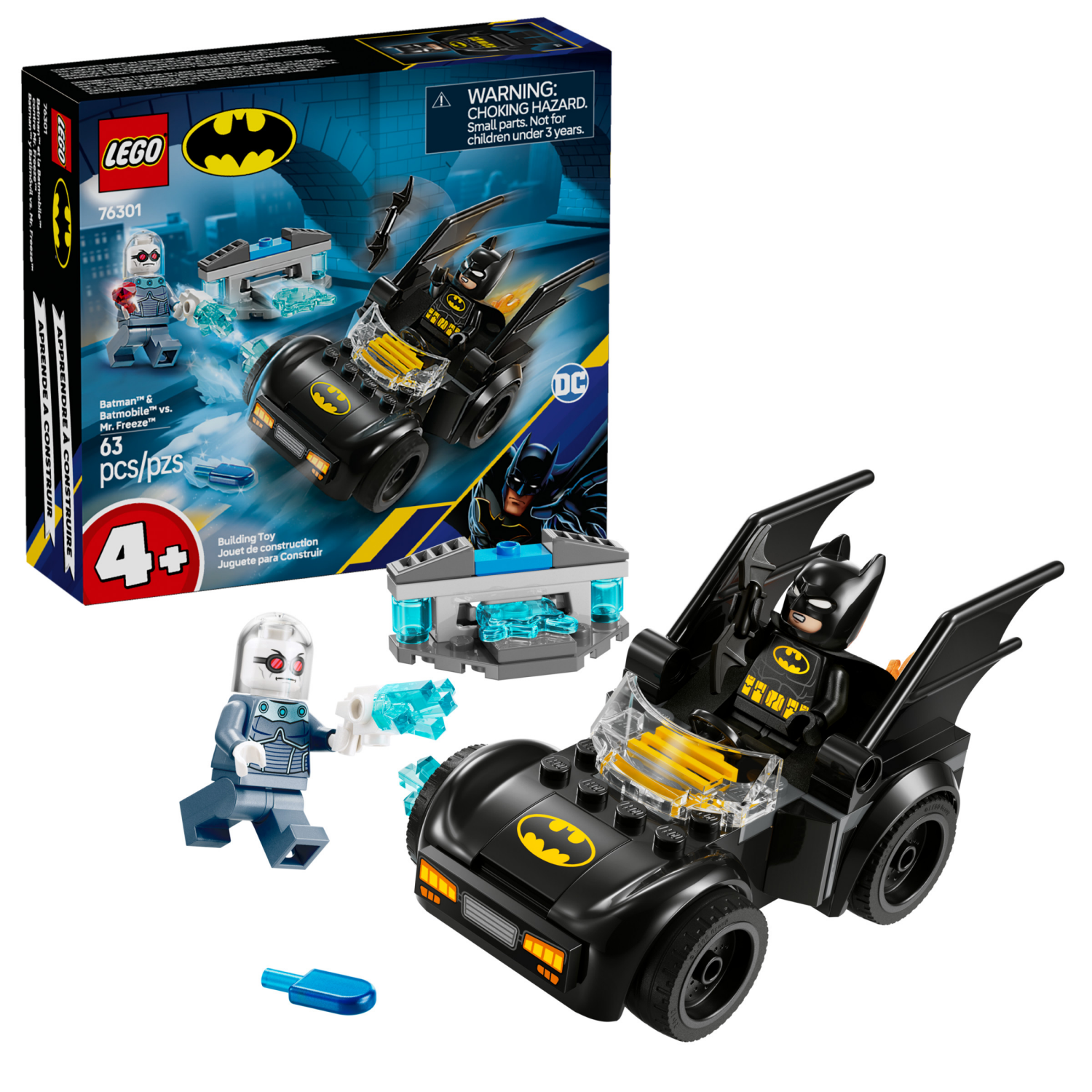 slide 1 of 6, LEGO DC Batman & Batmobile vs. Mr. Freeze Toy Building Set 76301, 1 ct