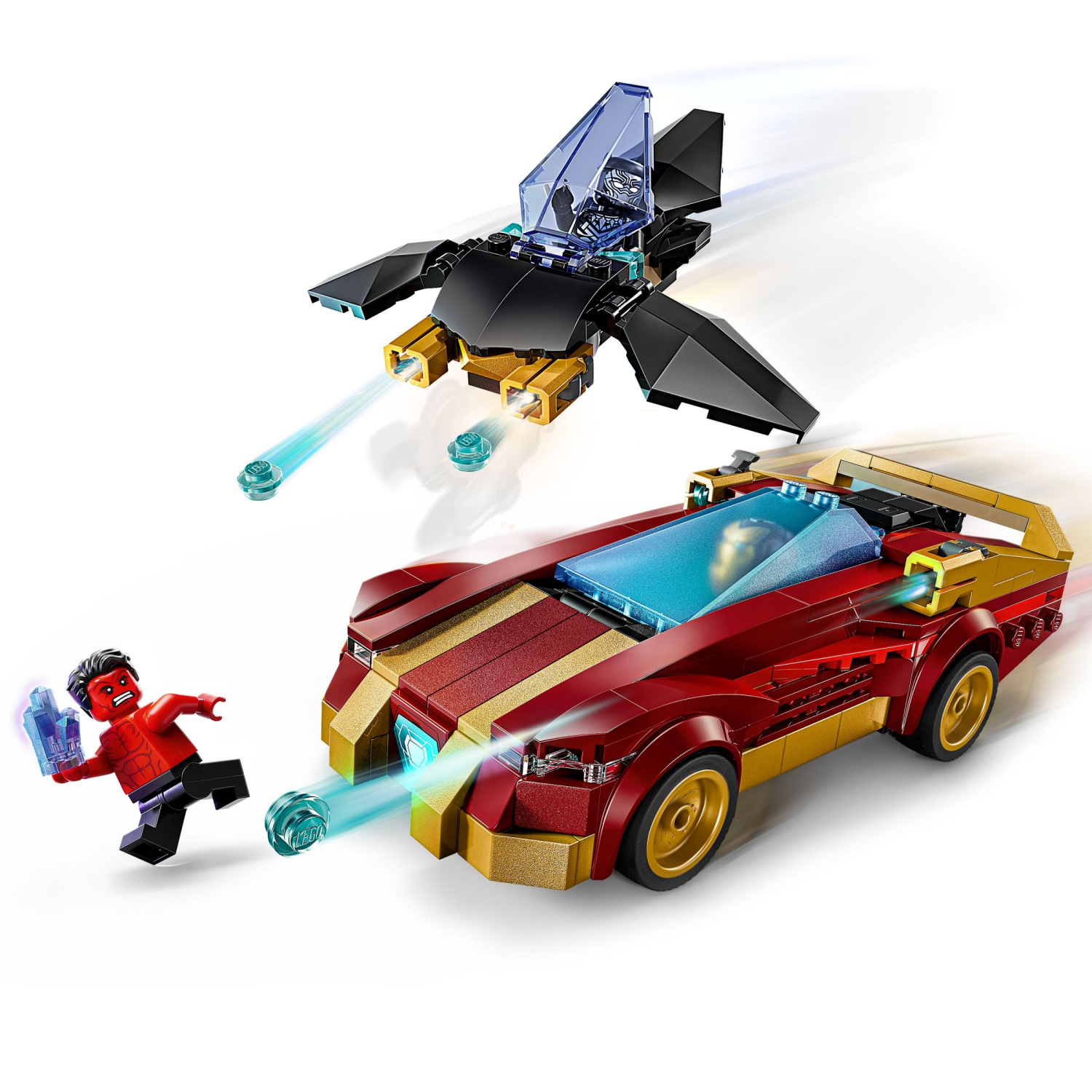 slide 5 of 6, LEGO Marvel Iron Man Car & Black Panther vs. Red Hulk Super Hero Building Toy 76310, 1 ct