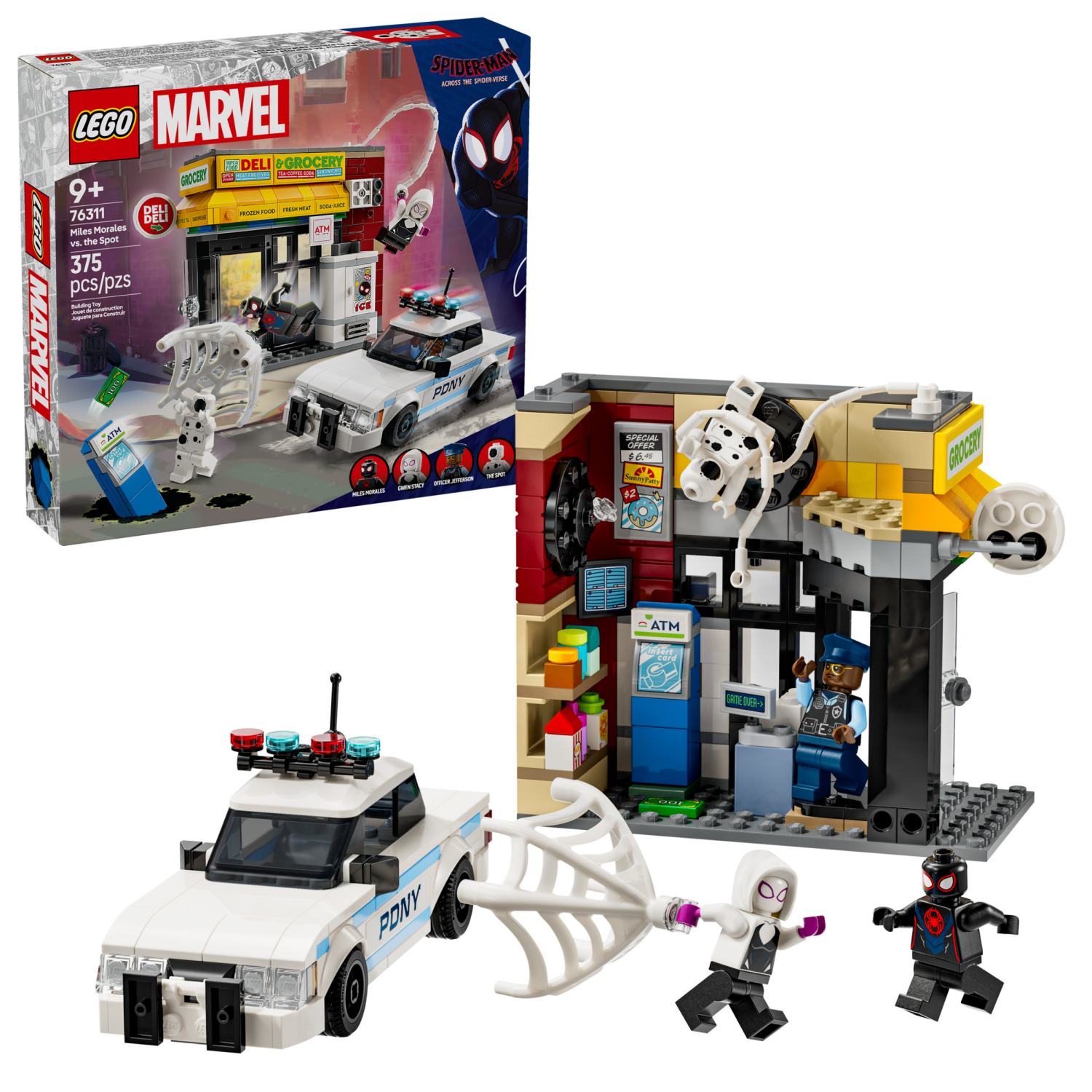 slide 1 of 6, LEGO Marvel Spider-Verse Miles Morales vs. The Spot Building Toy Set 76311, 1 ct