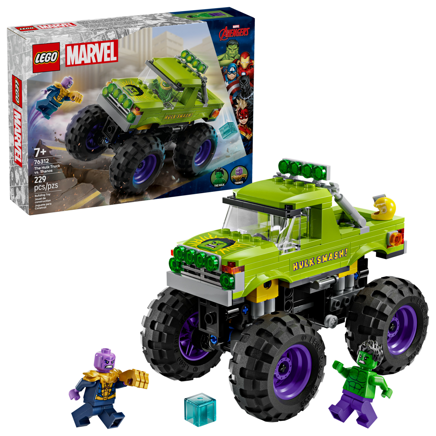 slide 1 of 6, LEGO Super Heroes Marvel The Hulk Truck vs. Thanos 76312, 1 ct