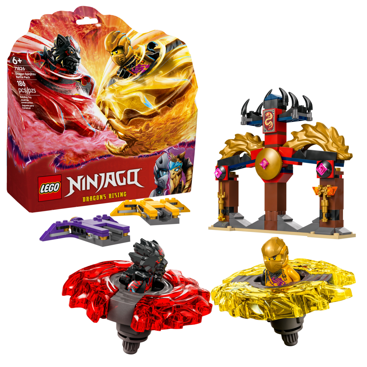 slide 1 of 6, LEGO NINJAGO Dragon Spinjitzu Battle Pack Building Toy 71826, 1 ct