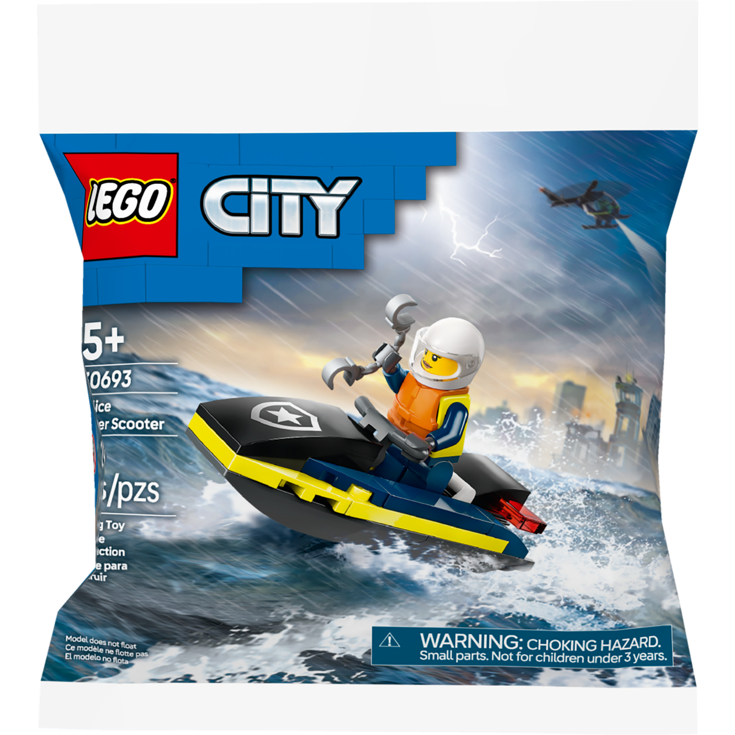 slide 4 of 4, LEGO City Police Water Scooter Set, 29 ct