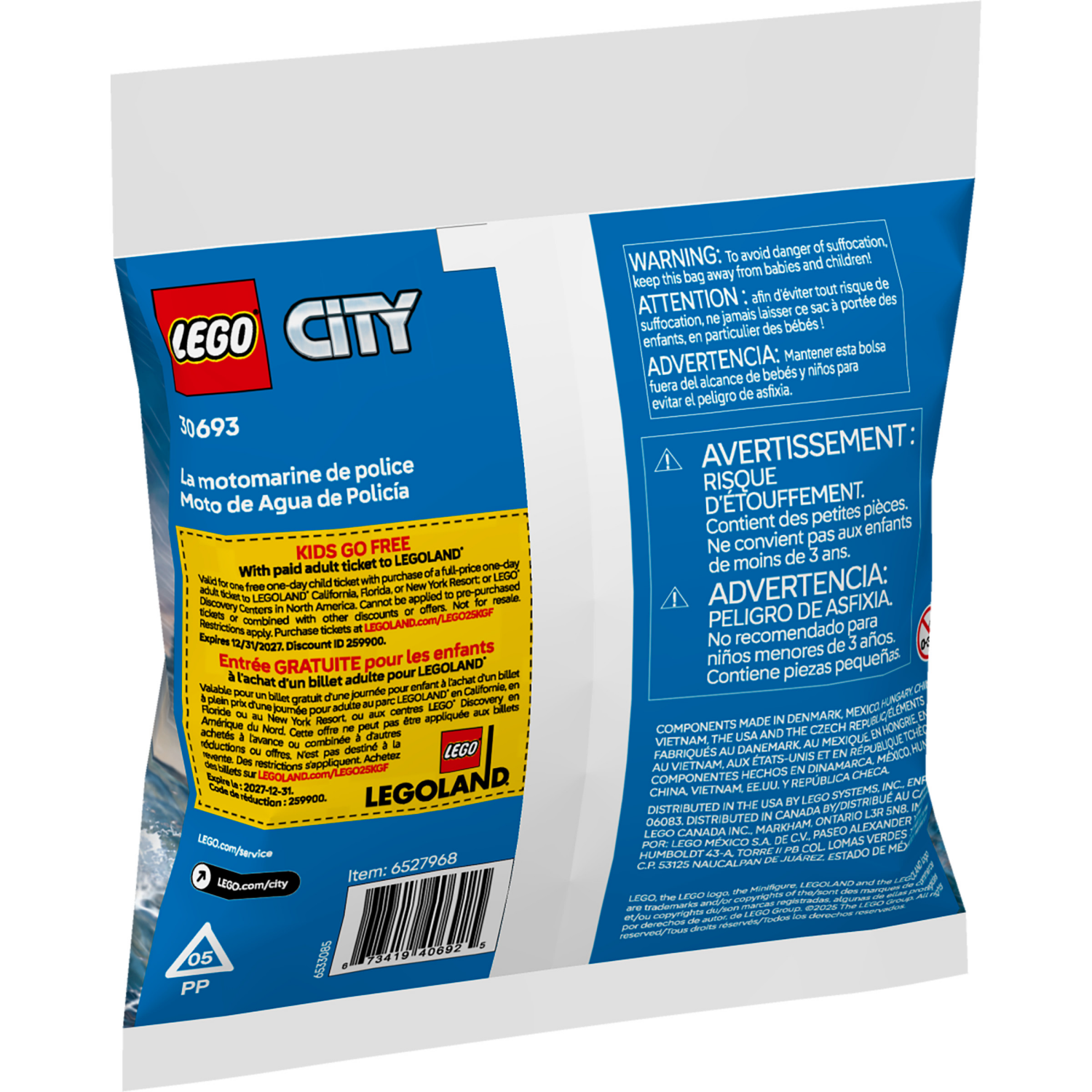 slide 2 of 4, LEGO City Police Water Scooter Set, 29 ct