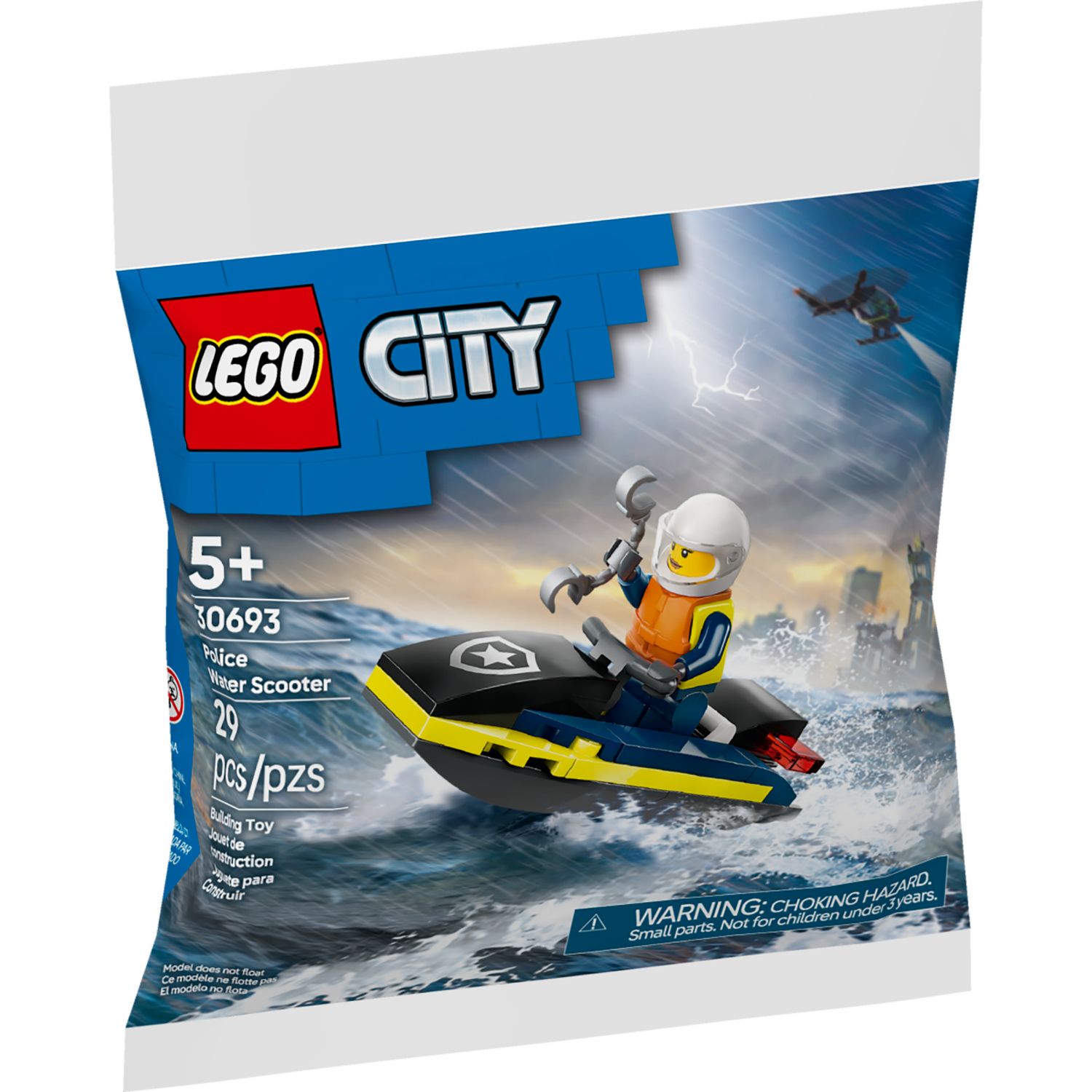 slide 1 of 4, LEGO City Police Water Scooter Set, 29 ct
