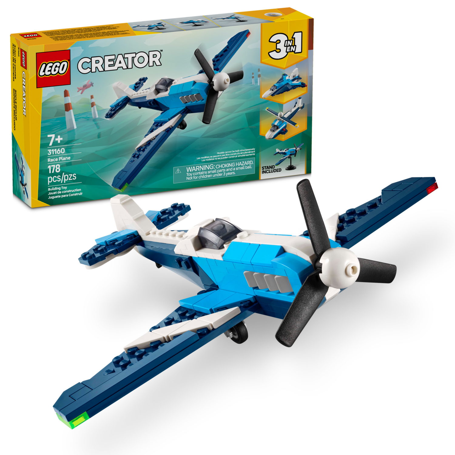 slide 1 of 6, LEGO Creator 3 in 1 Aircraft Race Plane Building Toy 31160, 1 ct