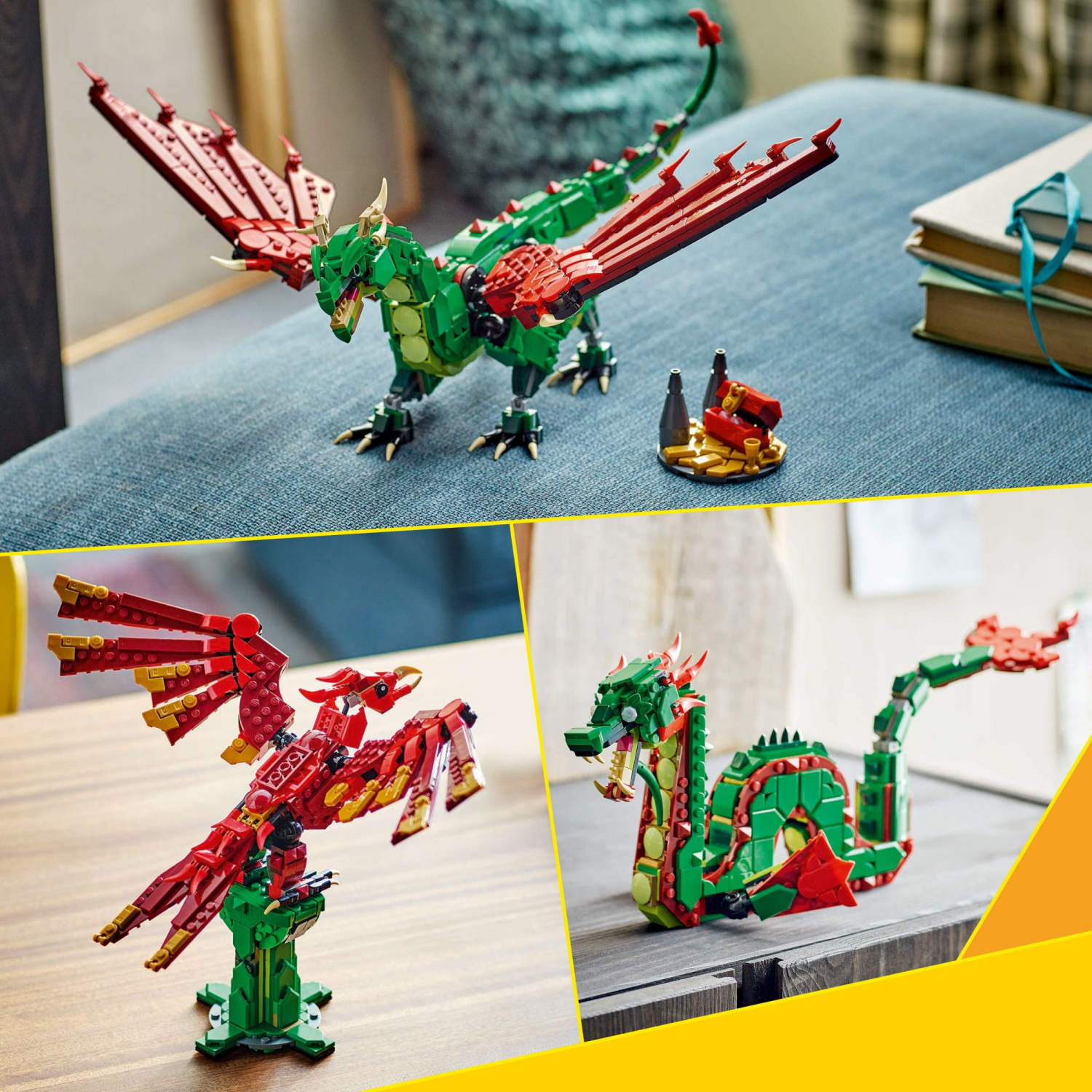 slide 4 of 6, LEGO Creator 3 in 1 Medieval Dragon Building Toy 31161, 1 ct