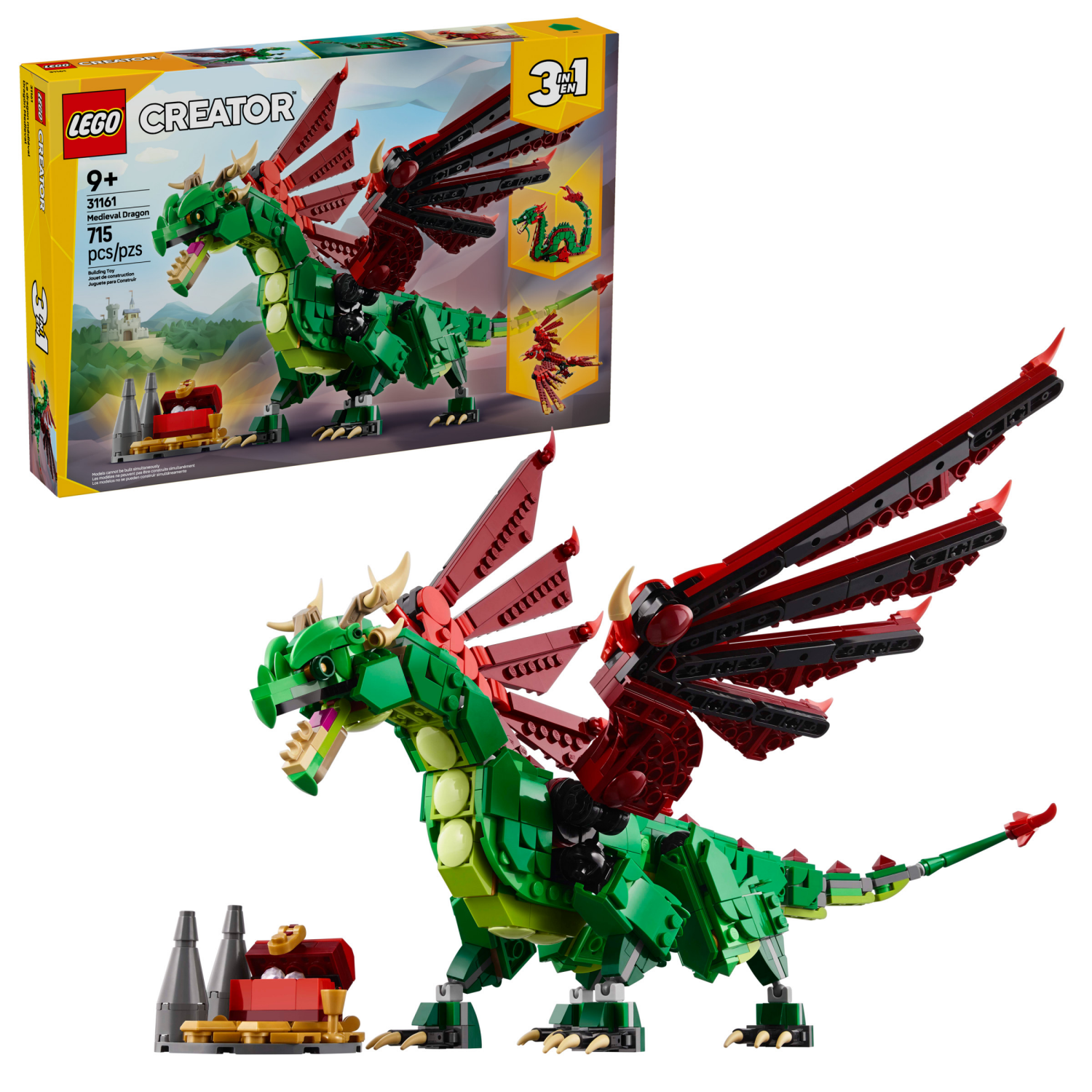 slide 1 of 6, LEGO Creator 3 in 1 Medieval Dragon Building Toy 31161, 1 ct