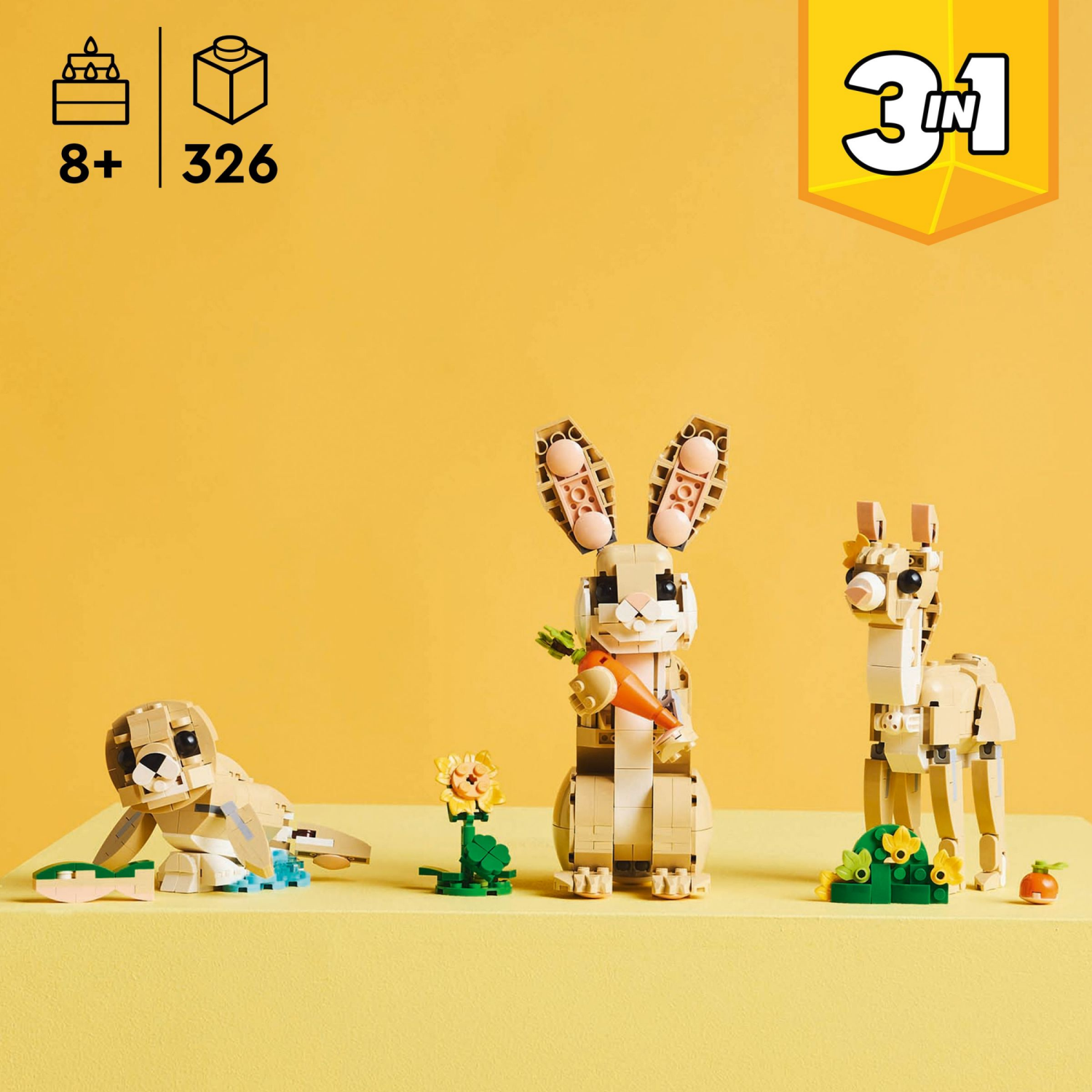 slide 2 of 6, LEGO Creator 3 in 1 Cute Bunny Building Toy Set 31162, 1 ct