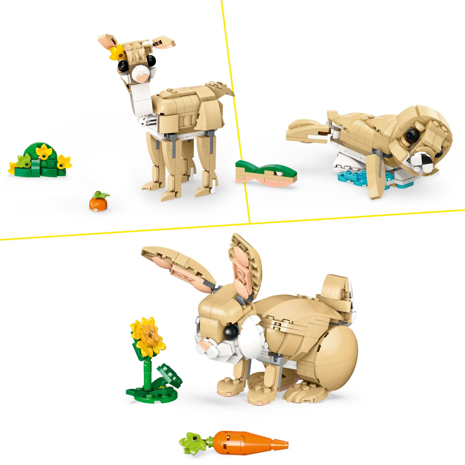 slide 4 of 6, LEGO Creator 3 in 1 Cute Bunny Building Toy Set 31162, 1 ct