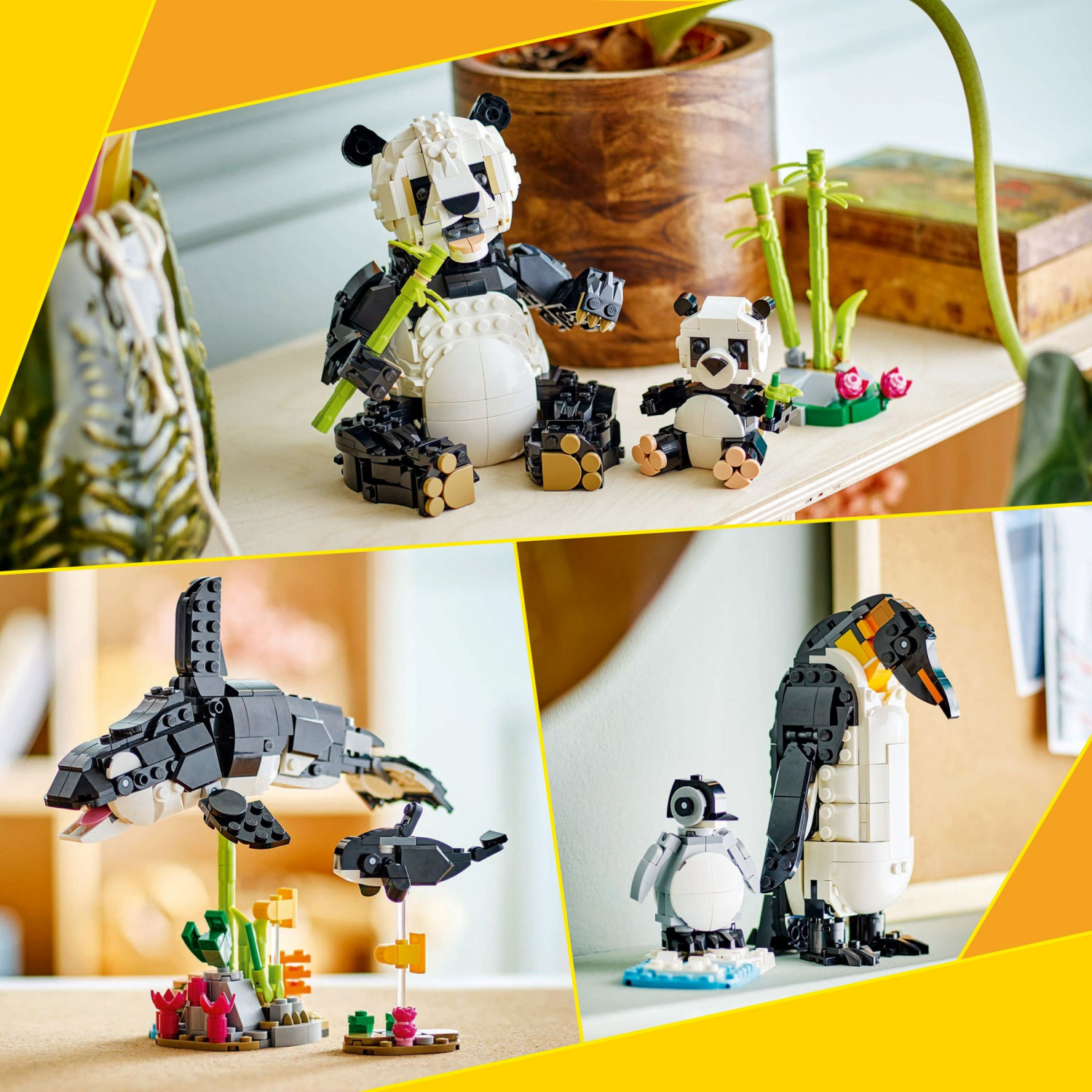 slide 3 of 6, LEGO Creator 3 in 1 Wild Animals Panda Family Building Toy 31165, 1 ct