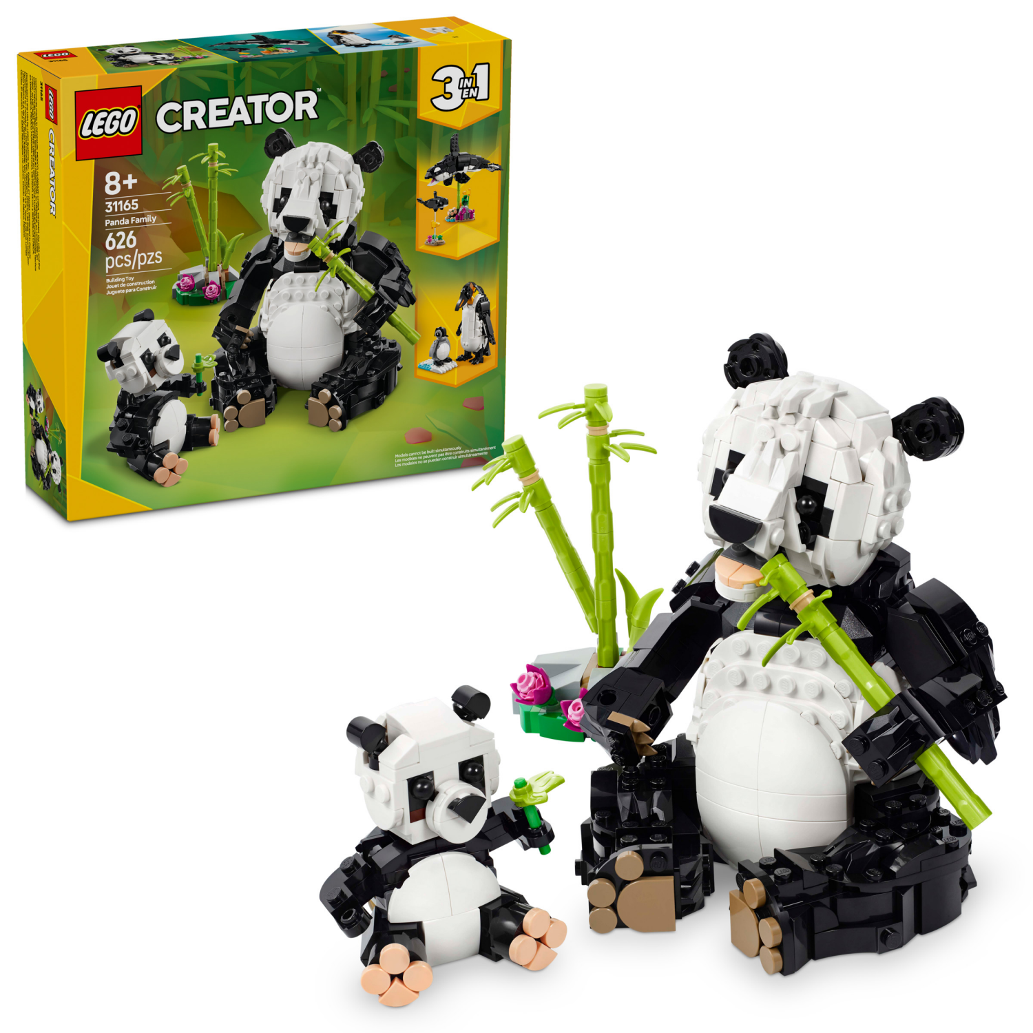 slide 1 of 6, LEGO Creator 3 in 1 Wild Animals Panda Family Building Toy 31165, 1 ct