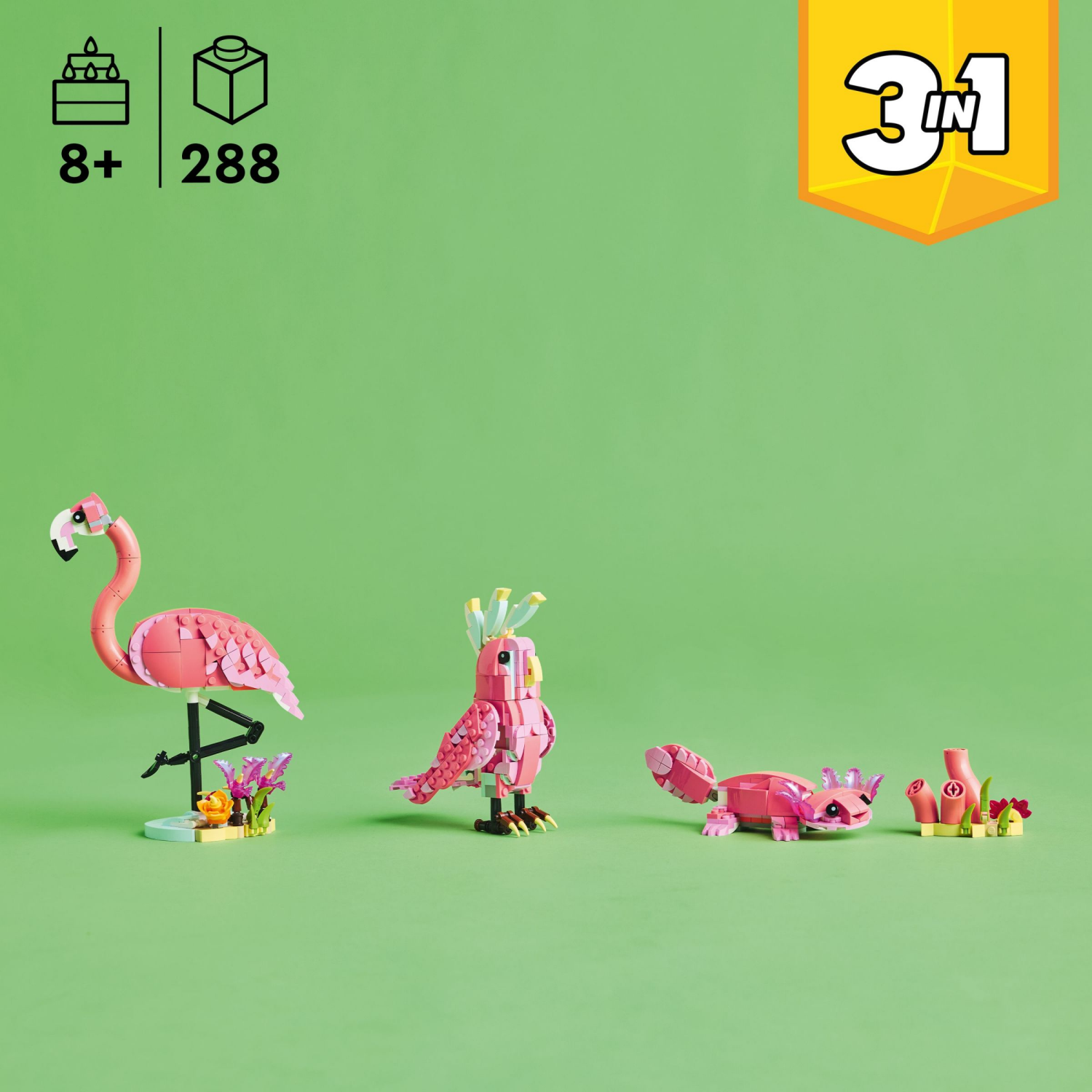slide 2 of 5, LEGO Creator 3 in 1 Wild Animals: Pink Flamingo 31170, 1 ct