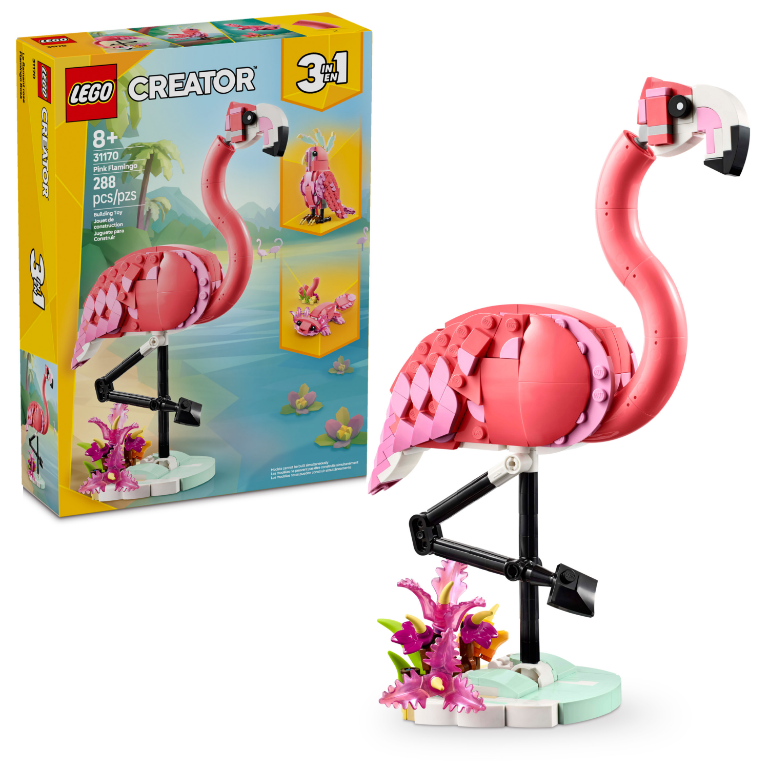 slide 1 of 5, LEGO Creator 3 in 1 Wild Animals: Pink Flamingo 31170, 1 ct