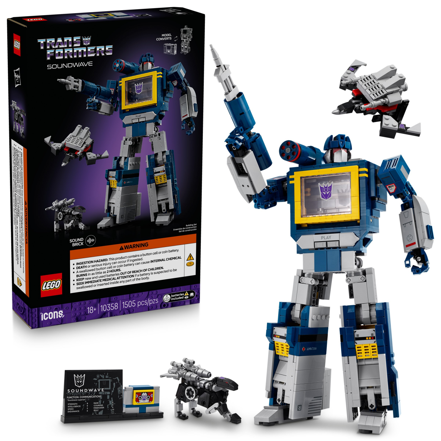 slide 1 of 7, LEGO Icons Transformers Soundwave 10358, 1 ct