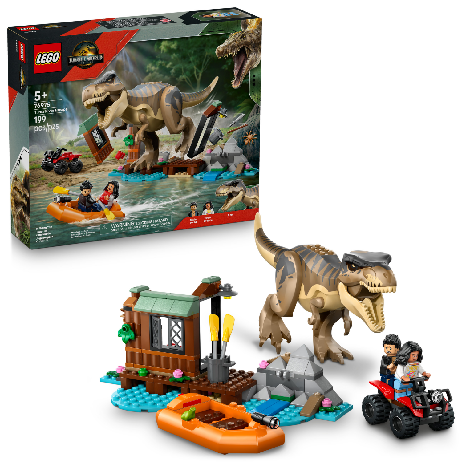 slide 1 of 6, LEGO Jurassic World T. rex River Escape 76975, 1 ct