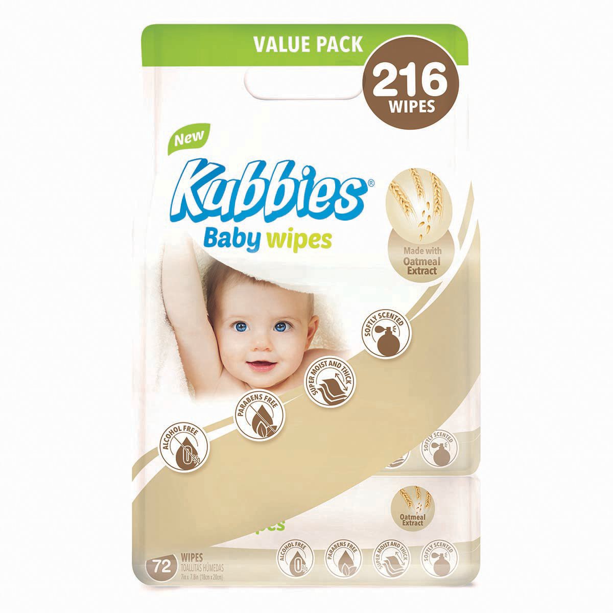 slide 1 of 1, Kubbies Baby Wipes Value Pack, 216 ct