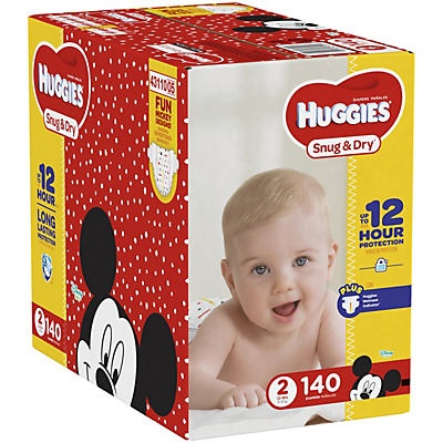 slide 1 of 1, Huggies Snug & Dry Diapers 140 ct, size 2