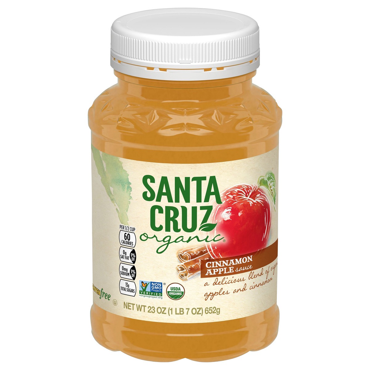 slide 1 of 7, Santa Cruz Organic Cinnamon Apple Sauce, 23 Ounces, 23 oz