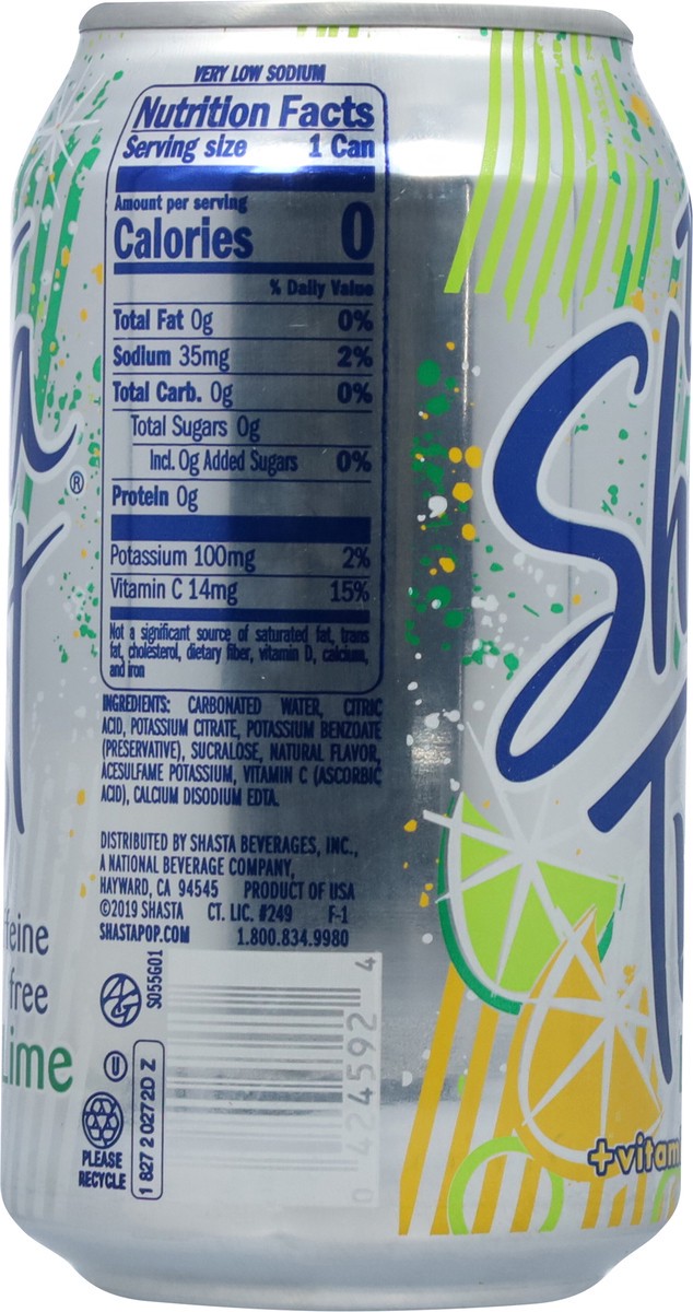 slide 8 of 12, Shasta Twist Caffeine Free Diet + Vitamin C Lemon Lime Soda 12 fl oz, 12 fl oz