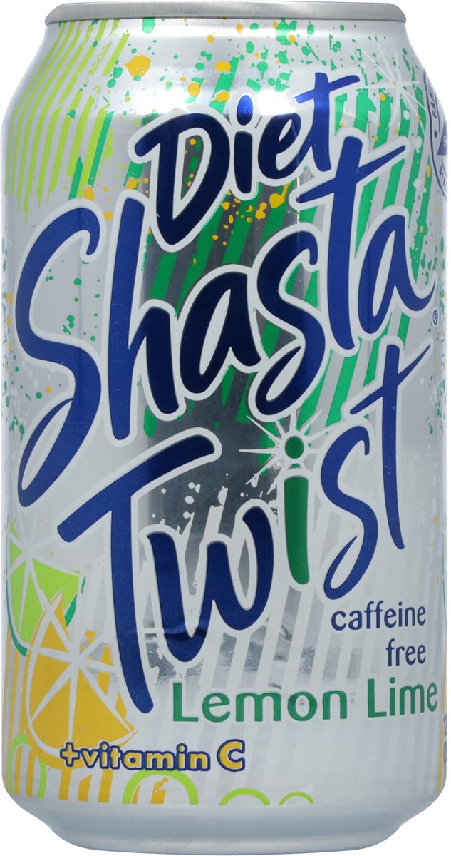 slide 3 of 12, Shasta Twist Caffeine Free Diet + Vitamin C Lemon Lime Soda 12 fl oz, 12 fl oz