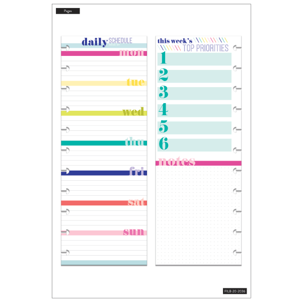 slide 3 of 3, Happy Planner Big Half-Sheet Filler Paper, 4-1/8'' X 11'', 60 Sheets, Daily Schedule, 60 ct