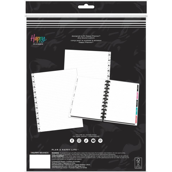 slide 2 of 3, Happy Planner Big Filler Paper, 8-1/2'' X 11'', Simple Dots, Pack Of 40 Sheets, 40 ct