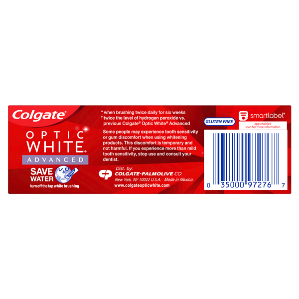 slide 5 of 17, Colgate Optic White Advanced Teeth Whitening Toothpaste, Sparkling White - 0.75 ounce, 0.75 oz