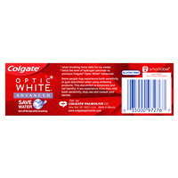 slide 2 of 17, Colgate Optic White Advanced Teeth Whitening Toothpaste, Sparkling White - 0.75 ounce, 0.75 oz