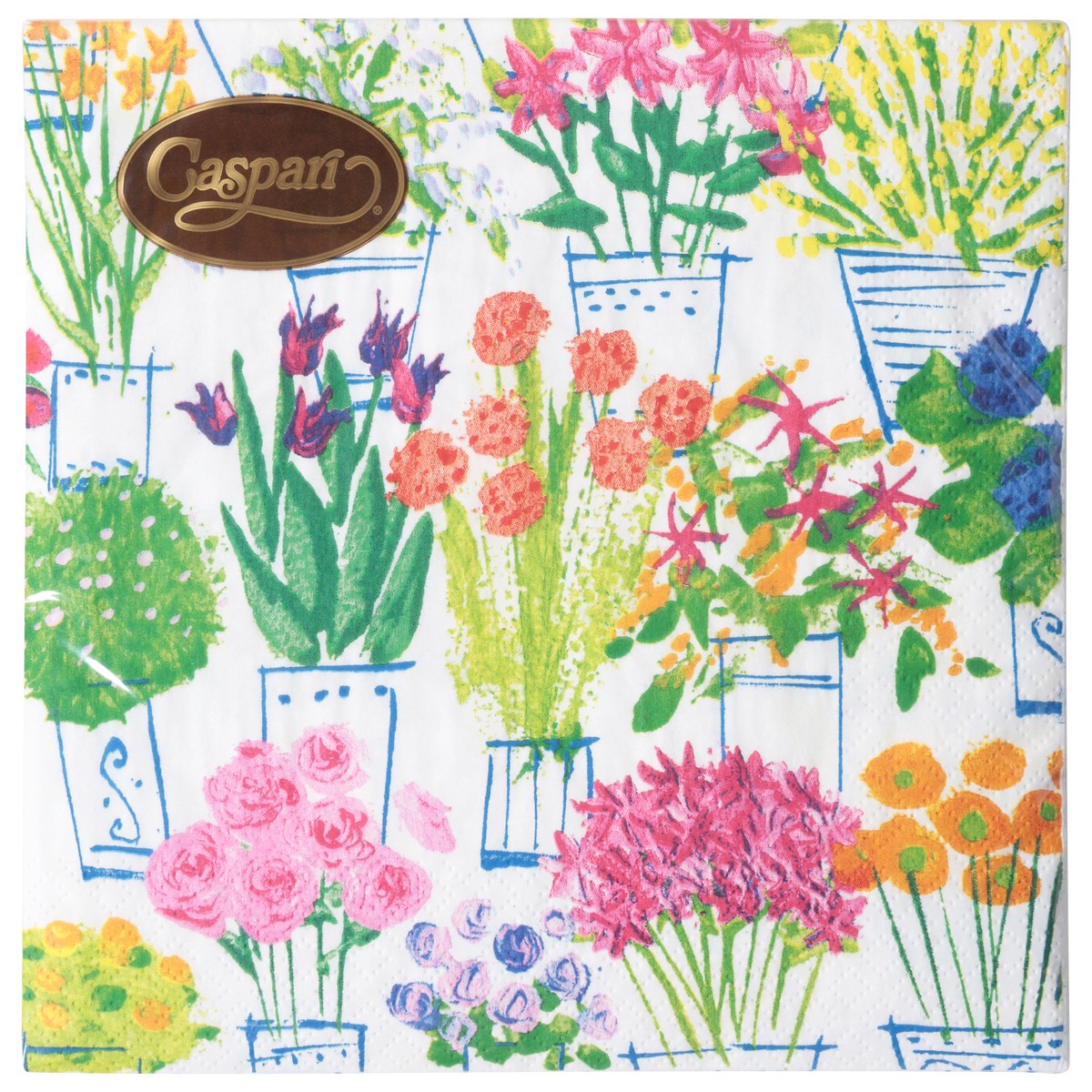 slide 3 of 4, Caspari Flower Market Triple-Ply Napkins 20 Each, 20 ct