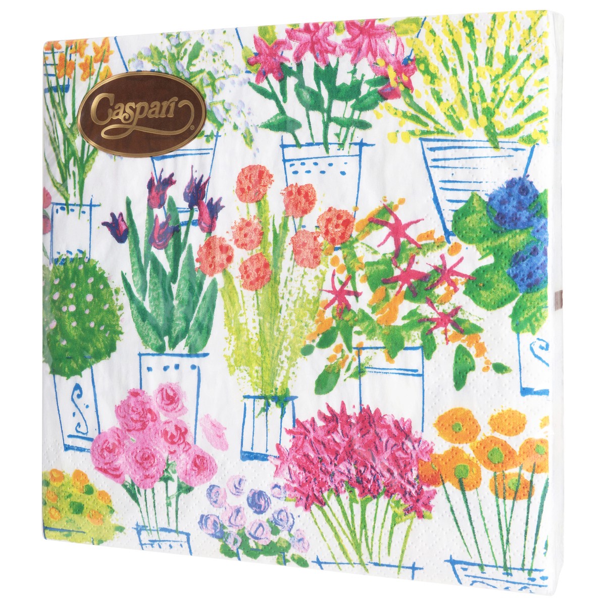 slide 4 of 4, Caspari Flower Market Triple-Ply Napkins 20 Each, 20 ct