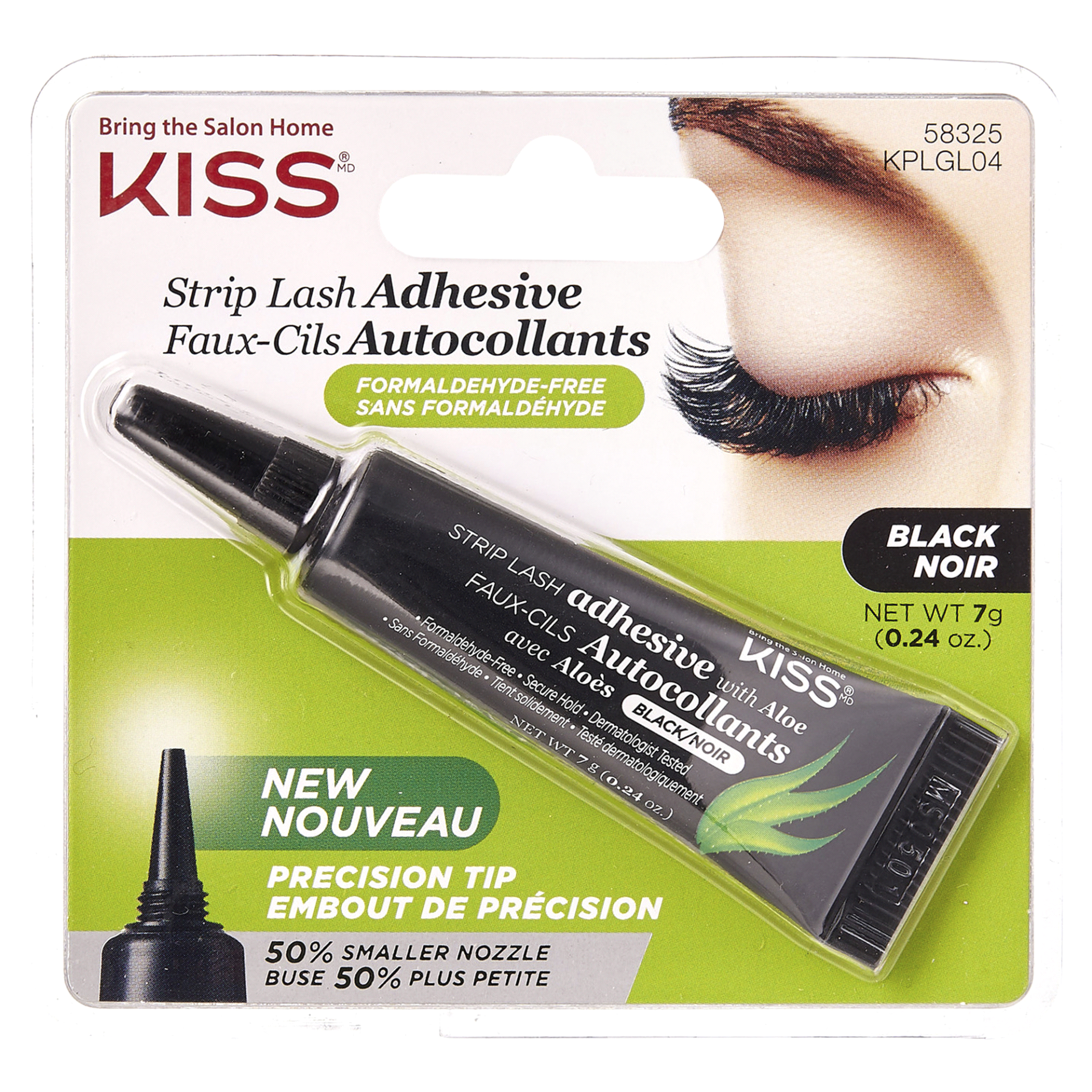 slide 1 of 5, KISS Ever EZ Aloe Vera Eyelash Adhesive, Latex Black, 1 ct