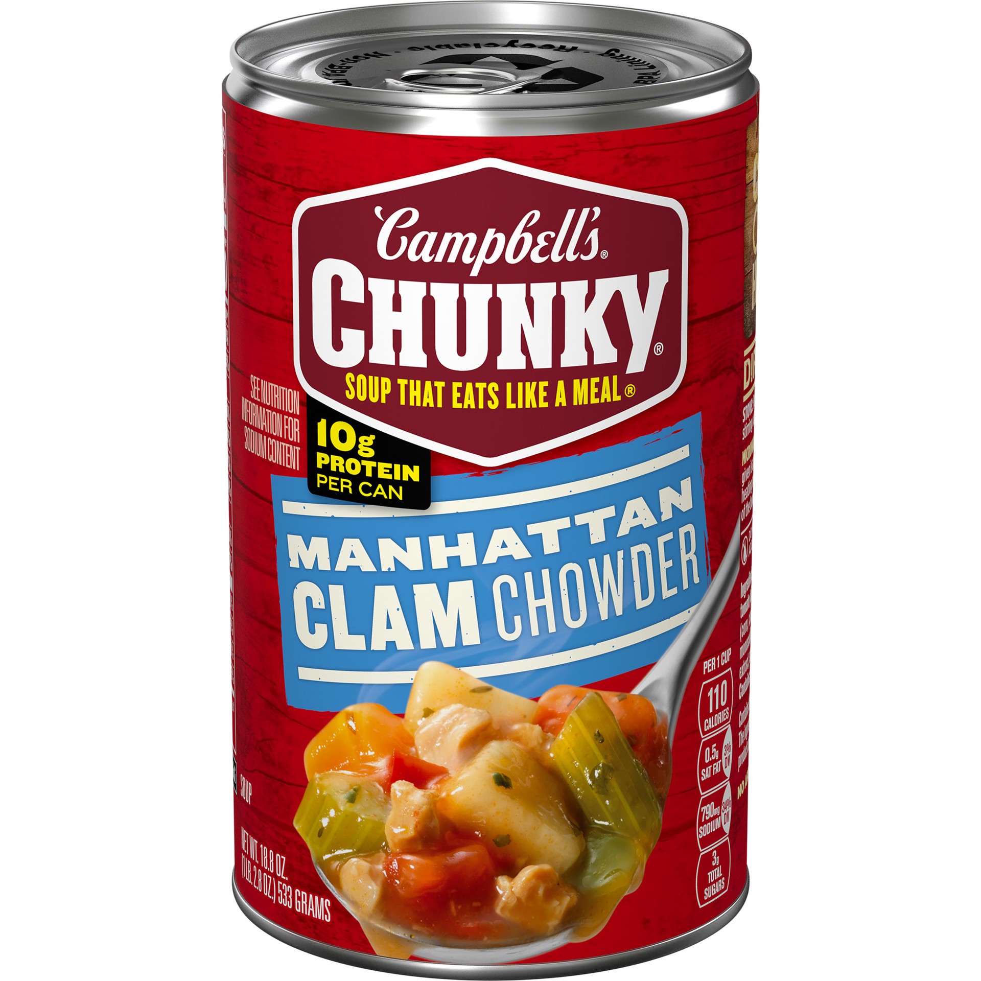 slide 1 of 5, Campbell's Chunky Soup, Manhattan Clam Chowder, 18.8 oz Can, 18 oz