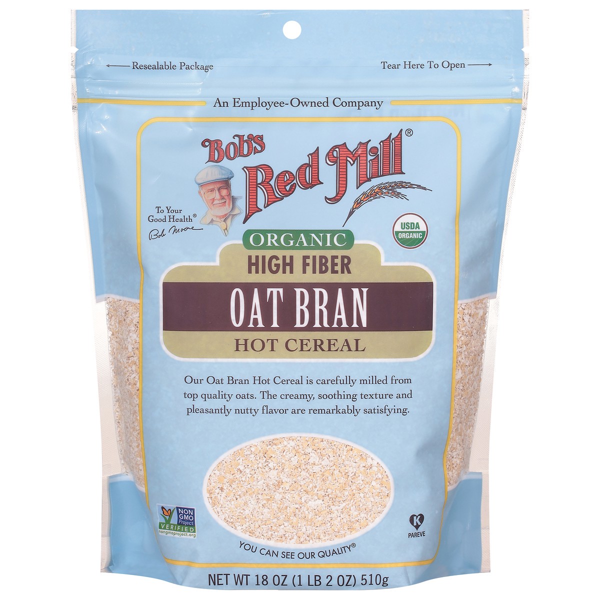 slide 1 of 9, Bob's Red Mill High Fiber Bran Oats, 18 oz