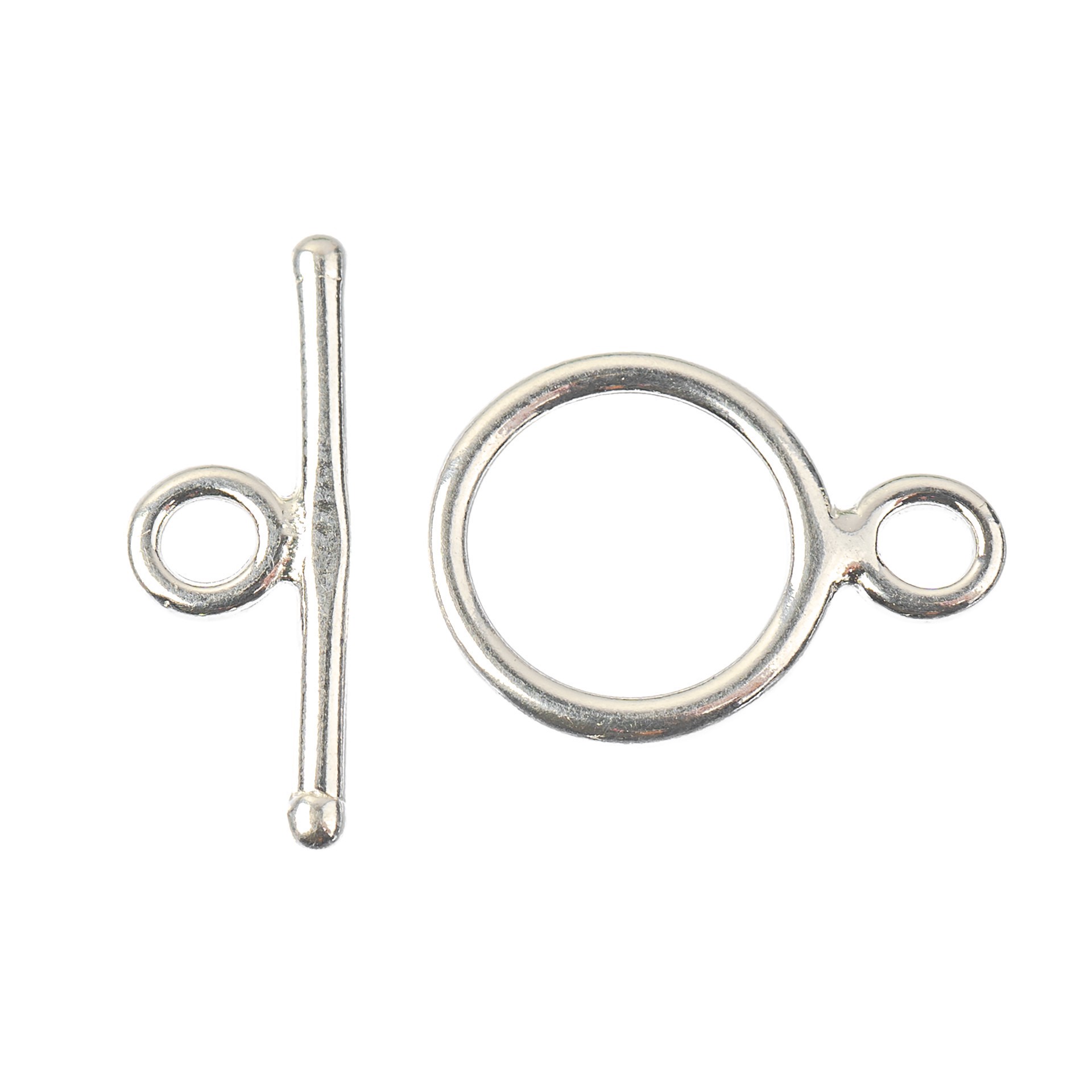 slide 3 of 3, Sterling Silver Round Toggle Clasp Set By Bead Landing, 11mm x 18mm