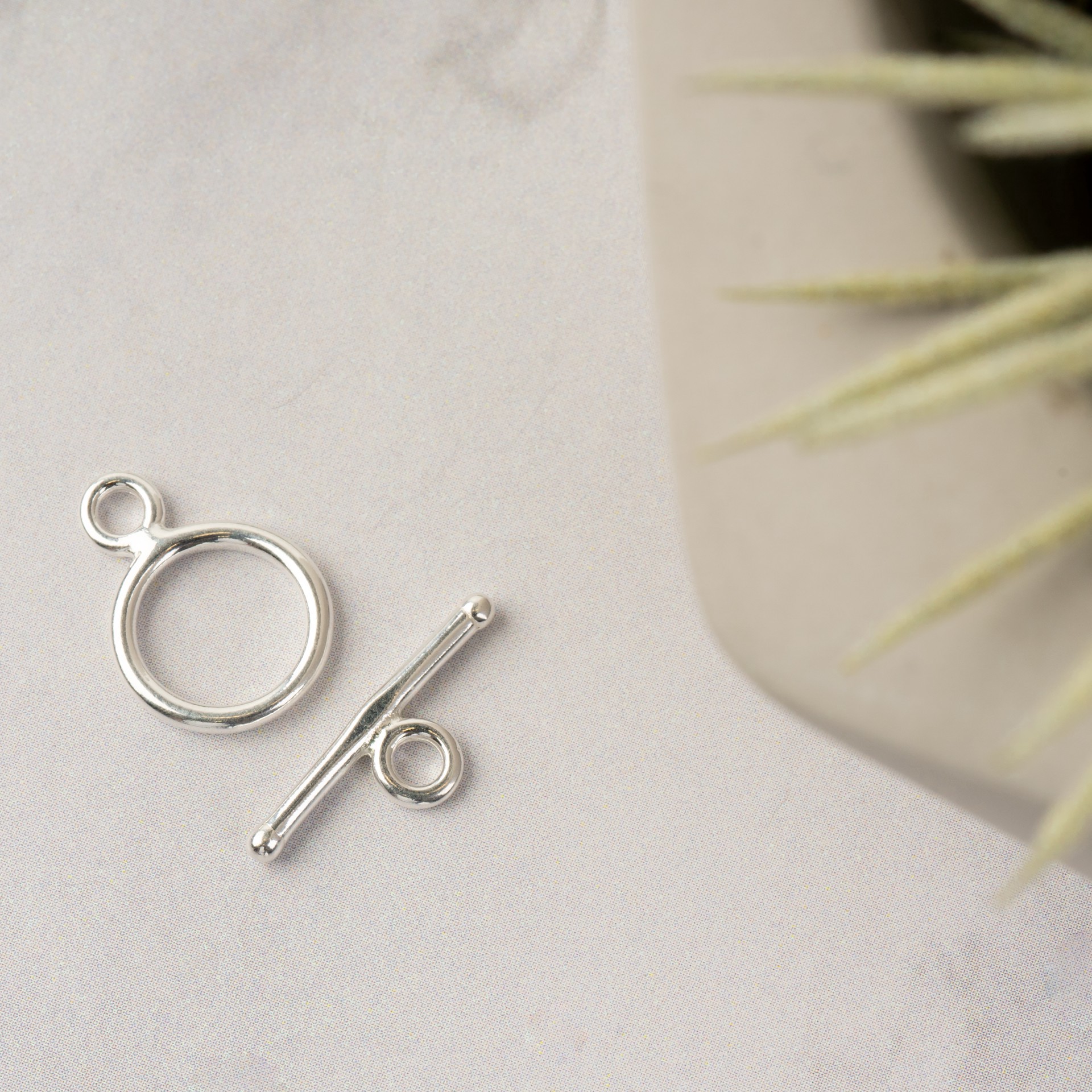 slide 2 of 3, Sterling Silver Round Toggle Clasp Set By Bead Landing, 11mm x 18mm