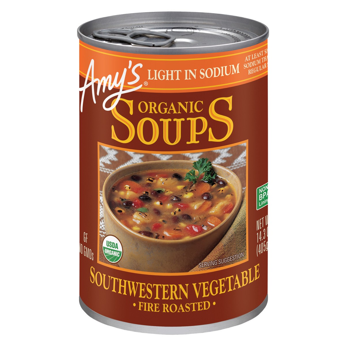 slide 6 of 9, Amy's Southwestern Vegetable Soup, Light in Sodium, 14.3 oz