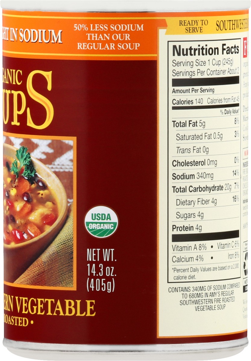 slide 2 of 9, Amy's Southwestern Vegetable Soup, Light in Sodium, 14.3 oz