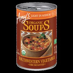 Amy's Organic Fire Roasted Southwestern Vegetable Soup, Light in Sodium, 14.3 oz