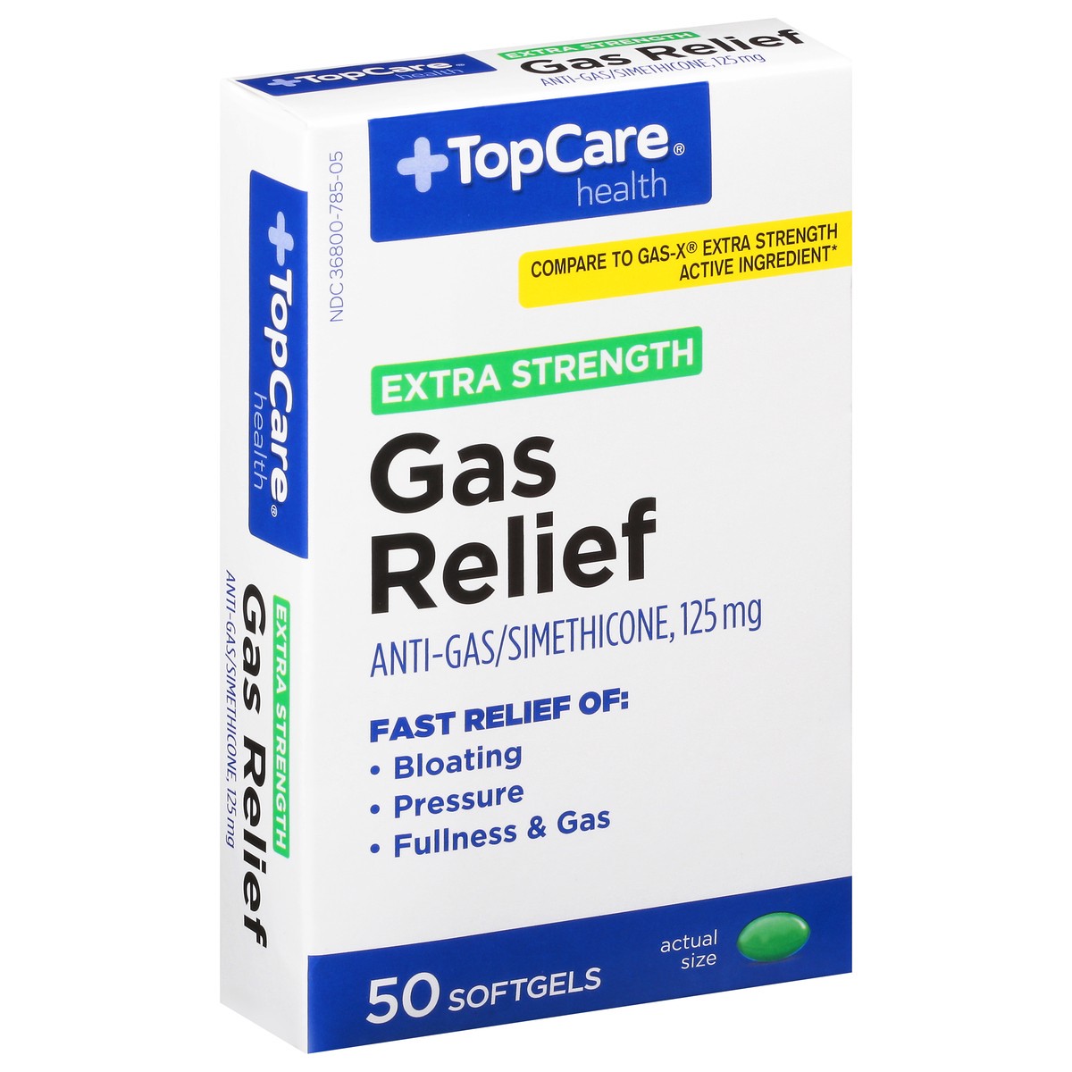 slide 9 of 9, TopCare Health Extra Strength Gas Relief Softgels, 50 ct