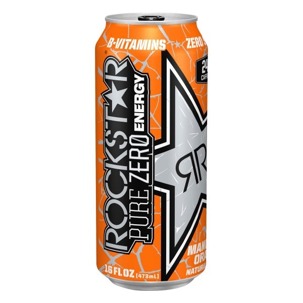 slide 1 of 1, Rockstar Pure Zero Mandarin Orange Energy Drink, 16 fl oz